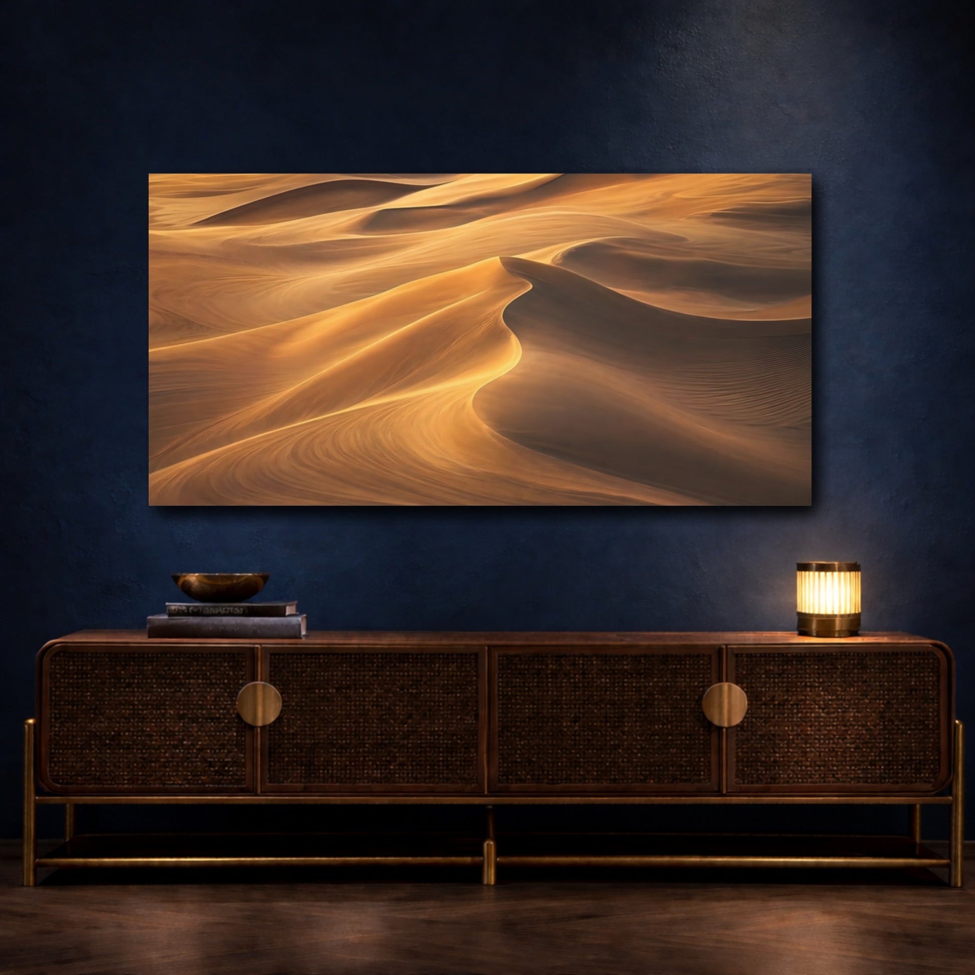 Mockup 4. Nature Sand Dunes Golden Sand shown as stretched canvas wall art
