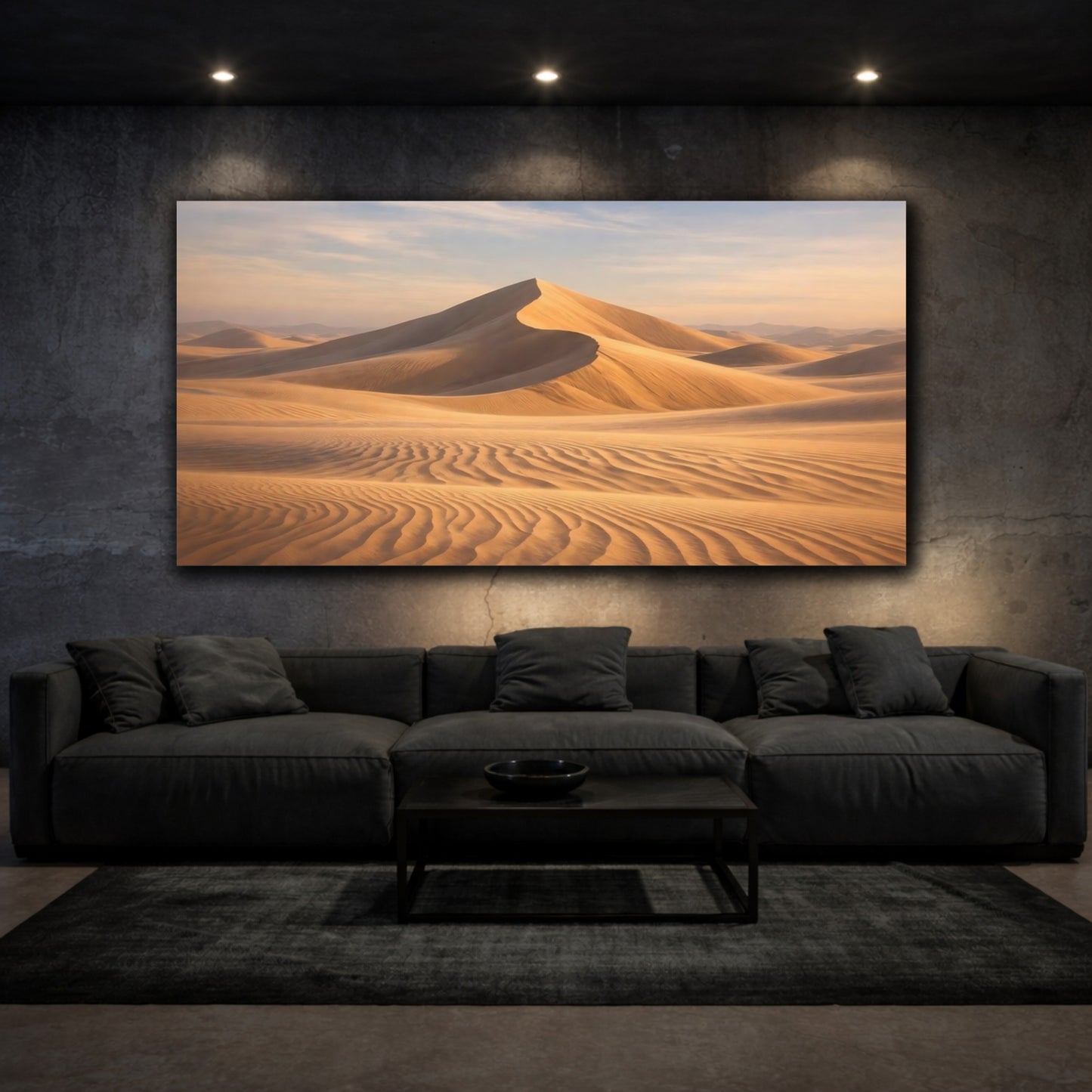 Mockup 2. Nature Sand Dunes Golden Sands shown as stretched canvas wall art