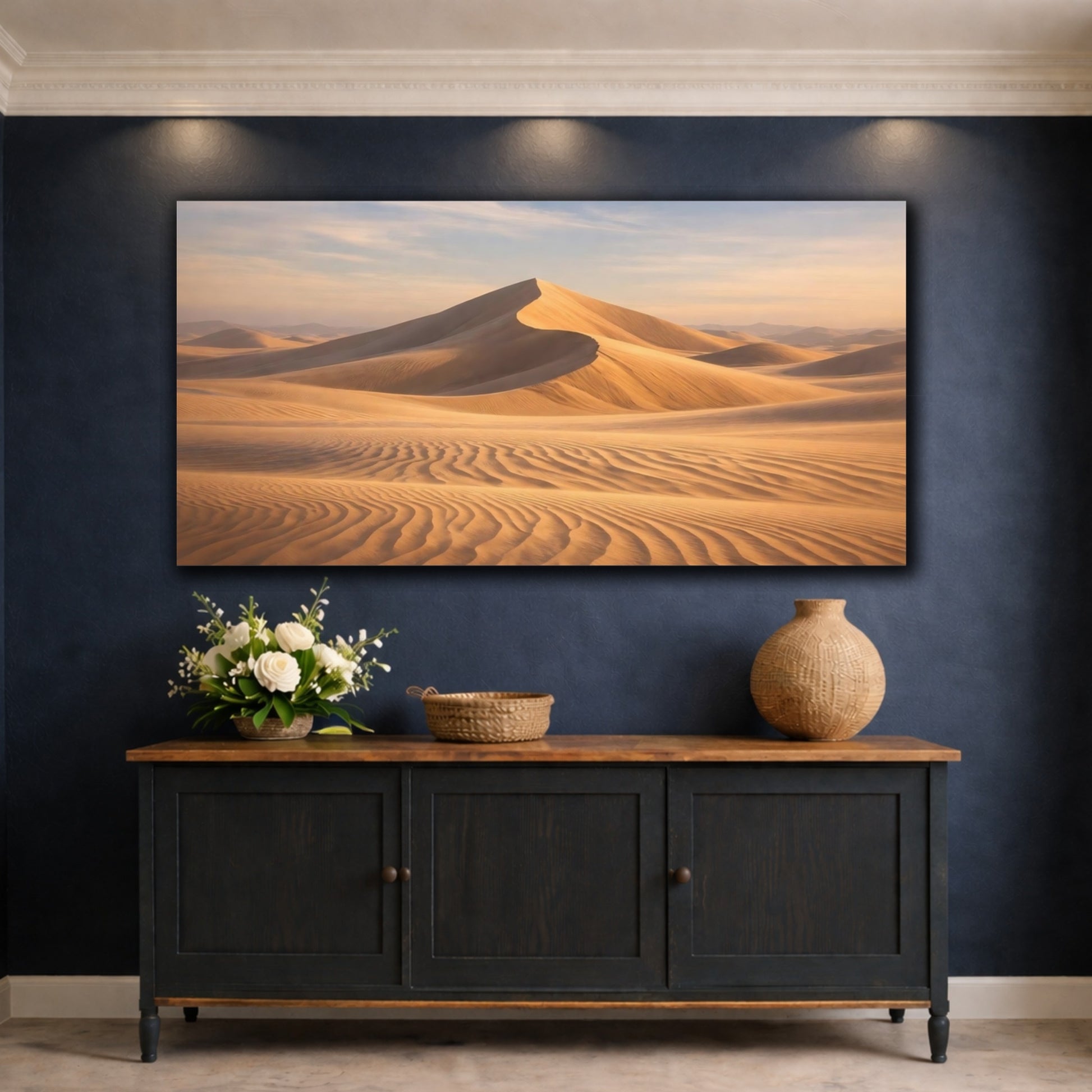 Mockup 4. Nature Sand Dunes Golden Sands shown as stretched canvas wall art