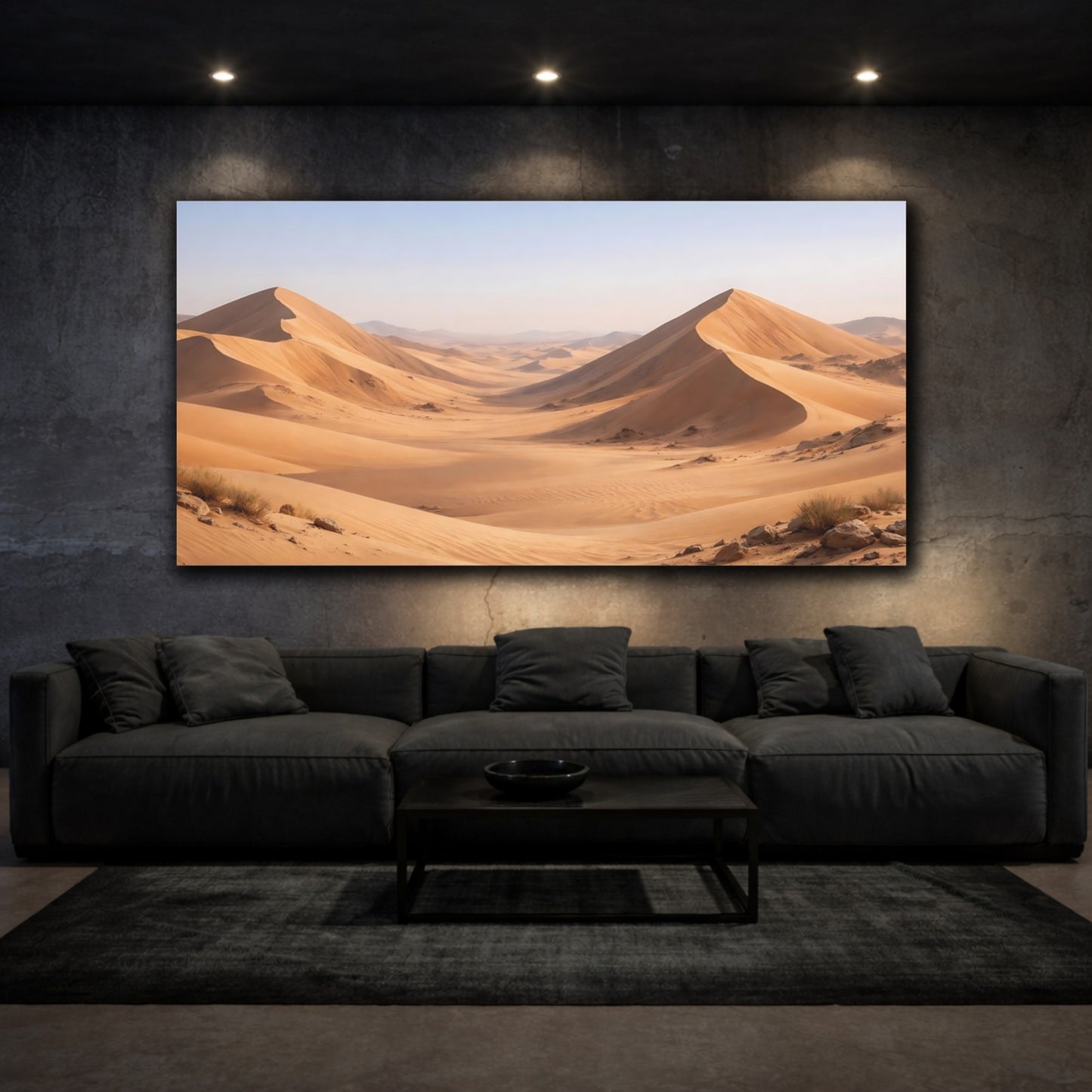 Mockup 2. Nature Sand Dunes Sandy Desert shown as stretched canvas wall art
