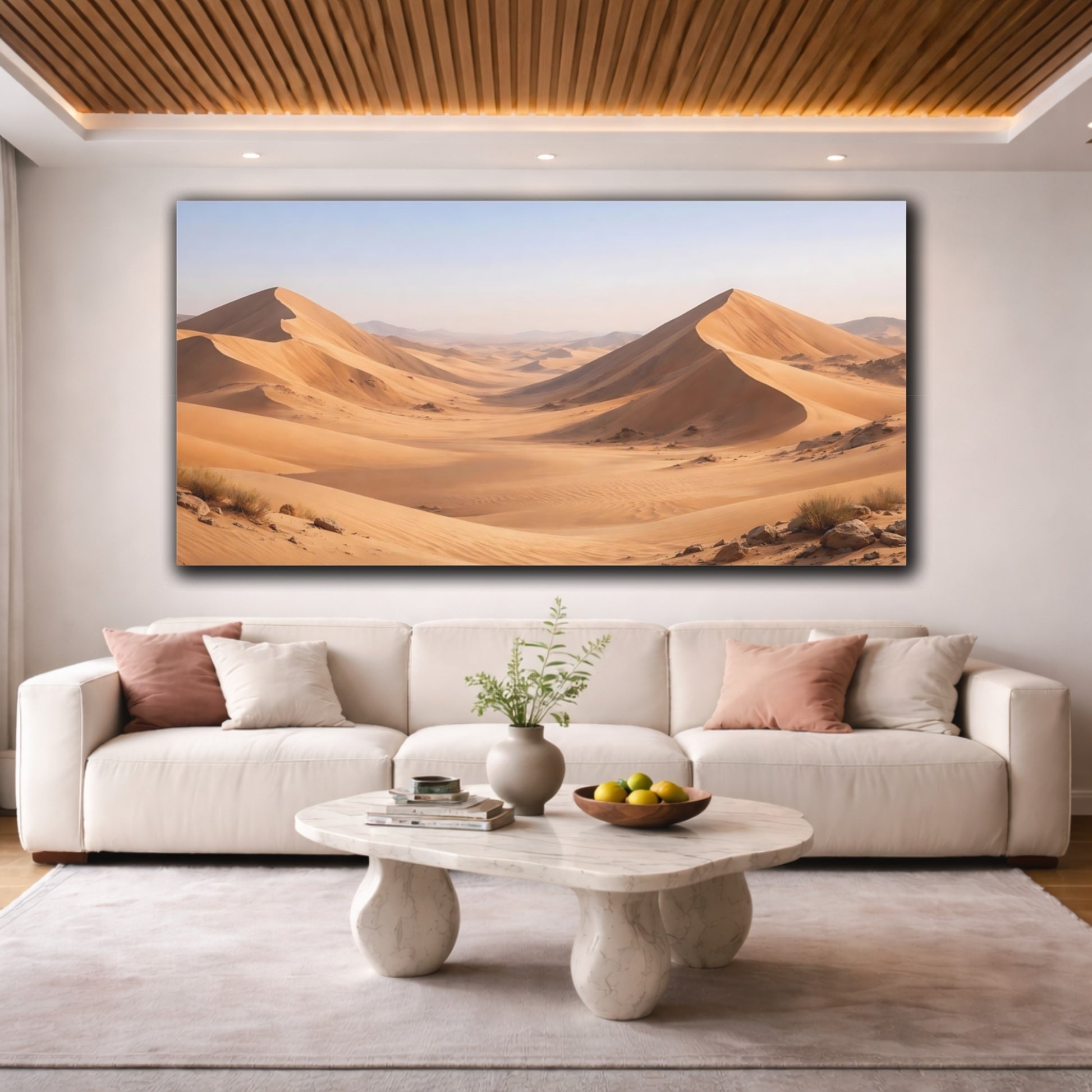 Mockup 3. Nature Sand Dunes Sandy Desert shown as stretched canvas wall art