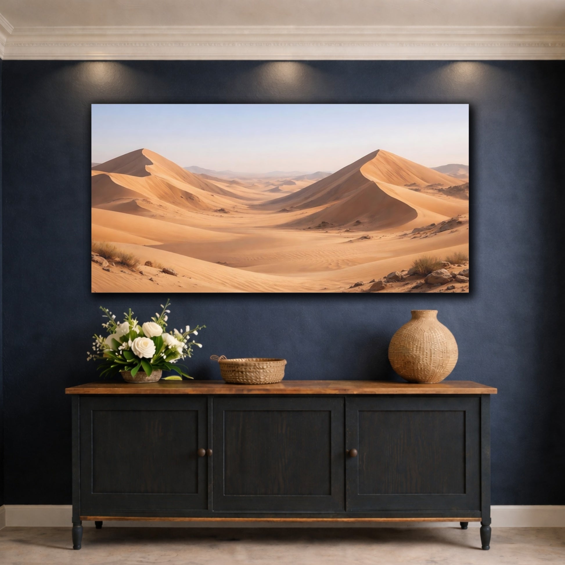 Mockup 4. Nature Sand Dunes Sandy Desert shown as stretched canvas wall art