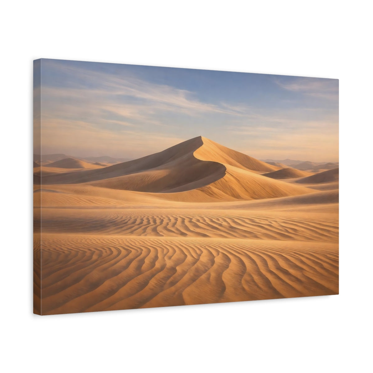Side Mockup 3. Nature Sand Dunes Warm Desert Landscape shown as stretched canvas wall art