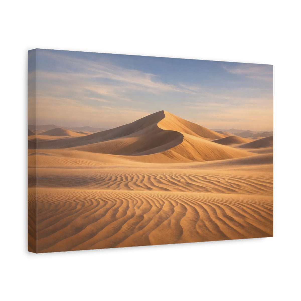Side Mockup 4. Nature Sand Dunes Warm Desert Landscape shown as stretched canvas wall art