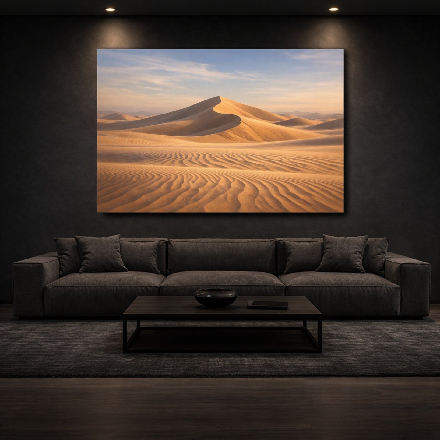 Mockup 2. Nature Sand Dunes Warm Desert Landscape shown as stretched canvas wall art