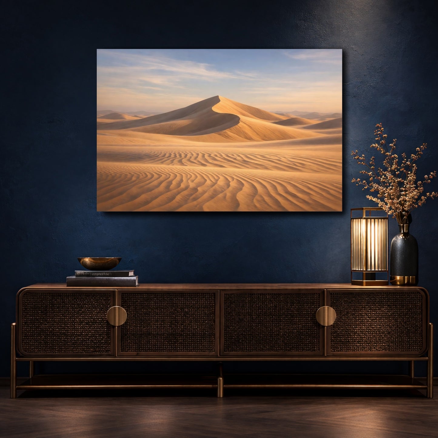 Mockup 4. Nature Sand Dunes Warm Desert Landscape shown as stretched canvas wall art