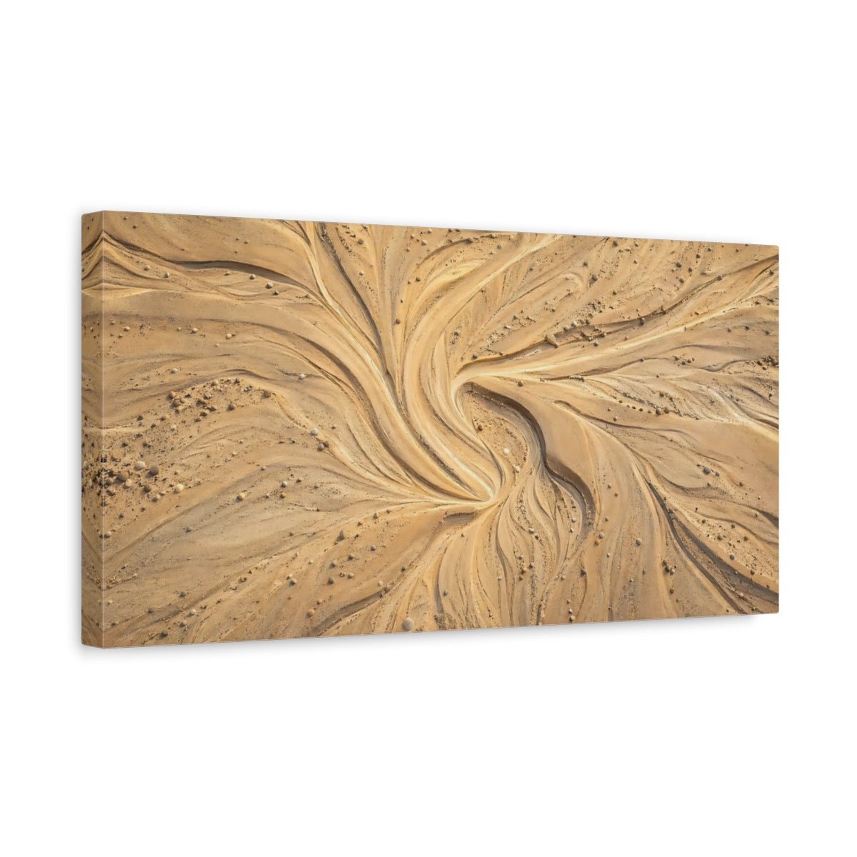 Side Mockup 3. Nature Sand Patterns Tan Sand Patterns shown as stretched canvas wall art