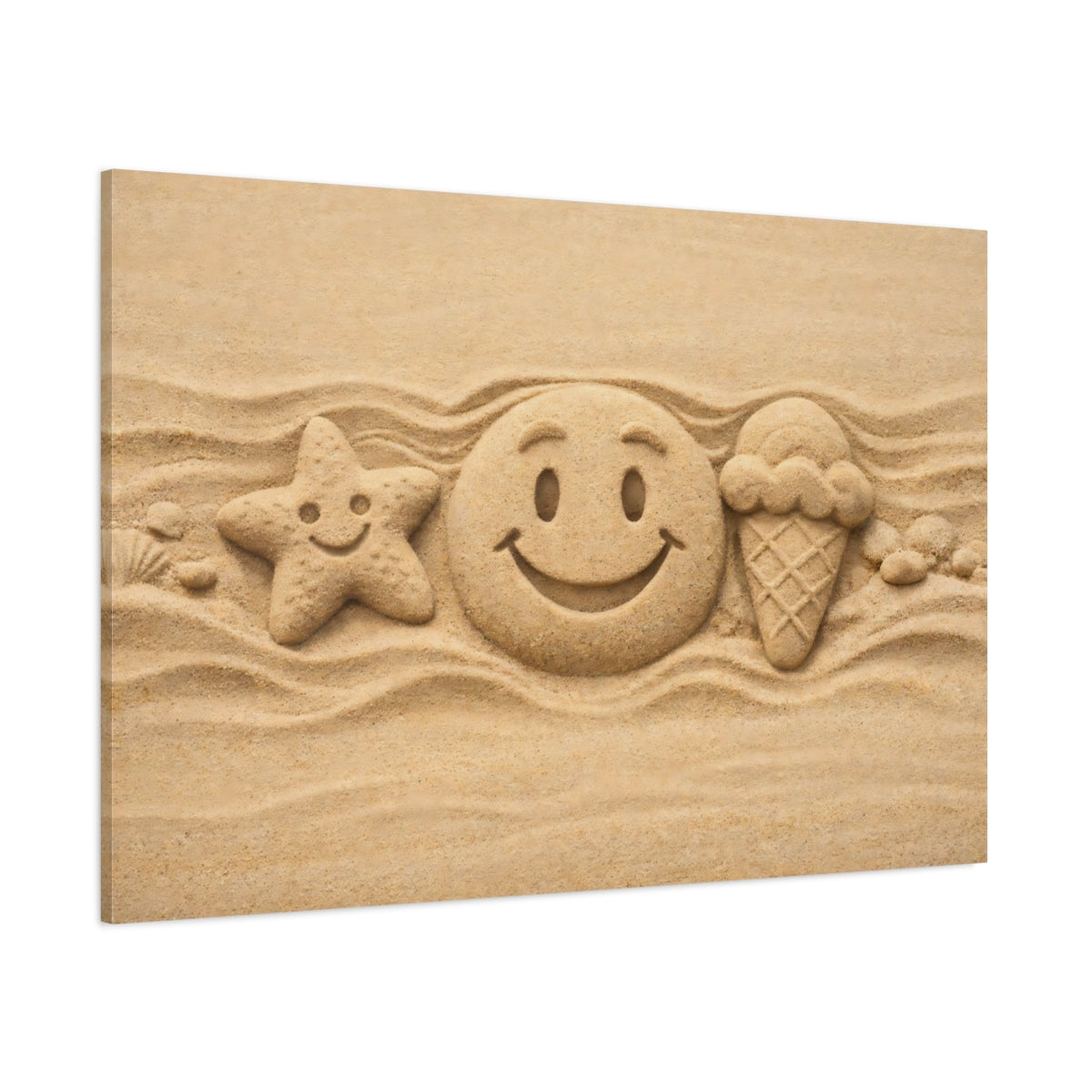 Nature Sand Sculptures Sand Art Summer shown as stretched canvas wall art