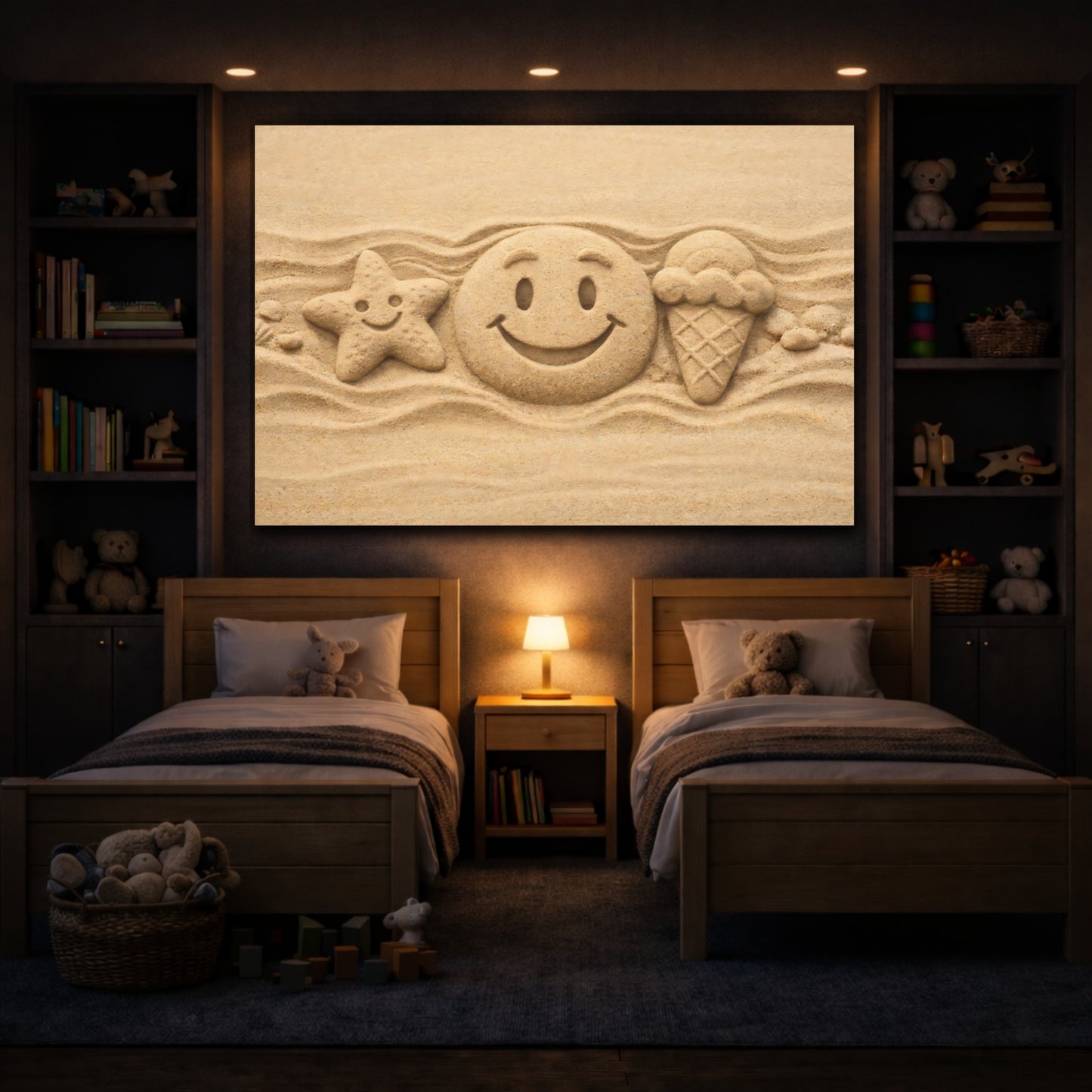 Nature Sand Sculptures Sand Art Summer shown as front canvas room wall art