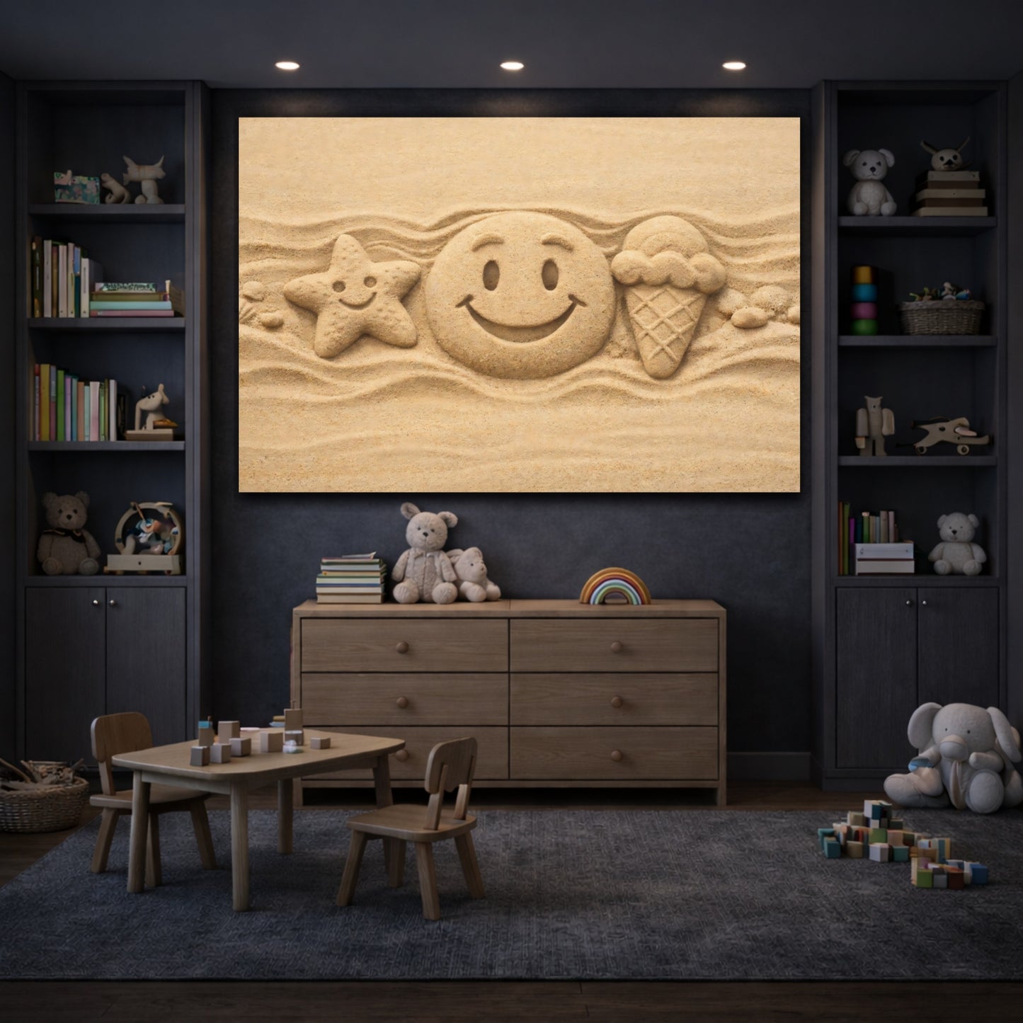 Nature Sand Sculptures Sand Art Summer shown as front canvas room wall art