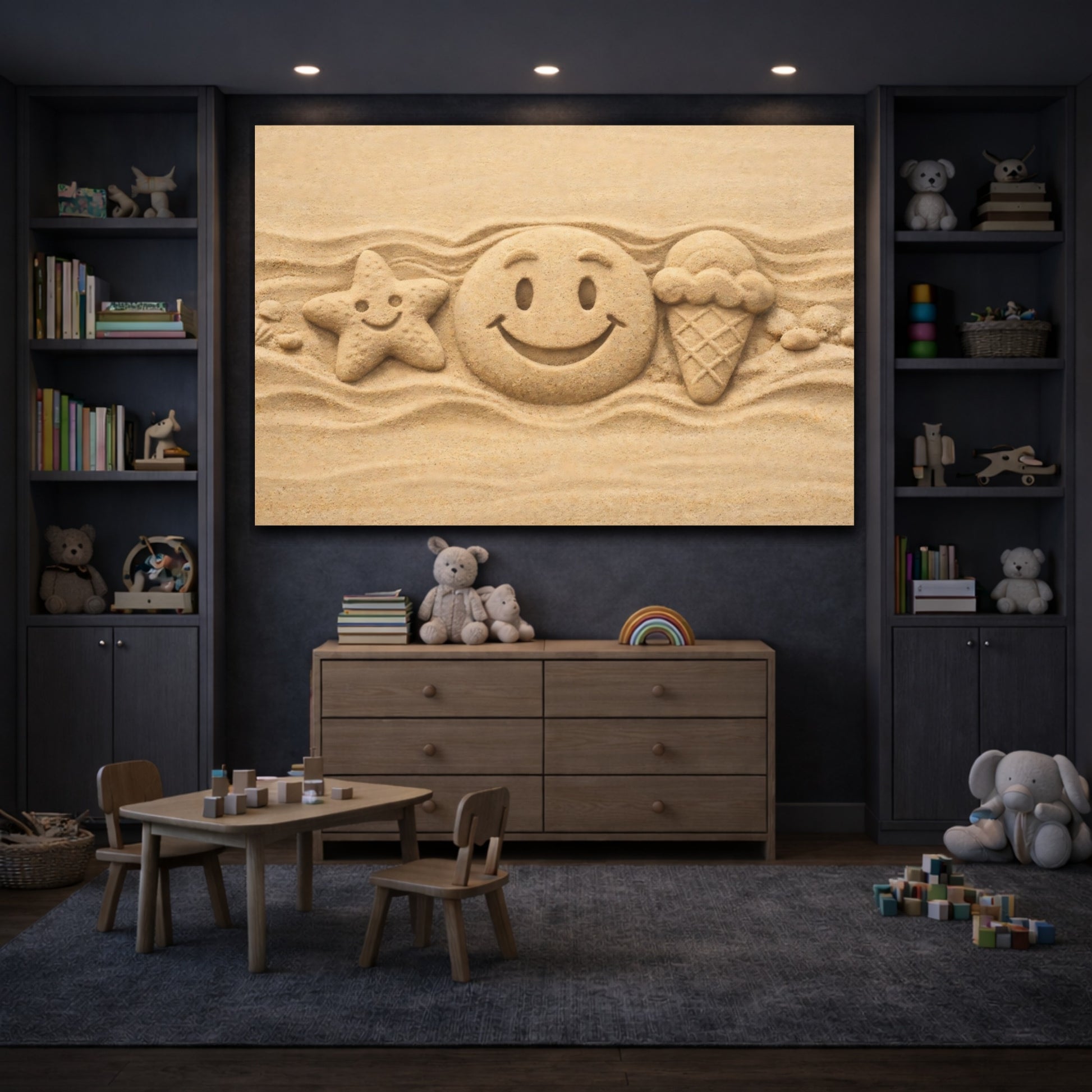 Nature Sand Sculptures Sand Art Summer shown as front canvas room wall art
