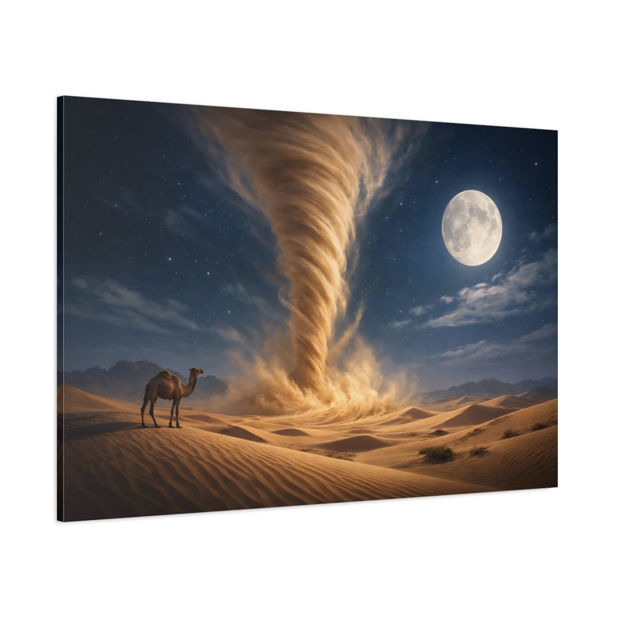 Nature Sand Tornado Brown And Blue - Canvas Wall Art Print - YesArtYes