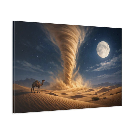 Nature Sand Tornado Brown And Blue - Canvas Wall Art Print - YesArtYes