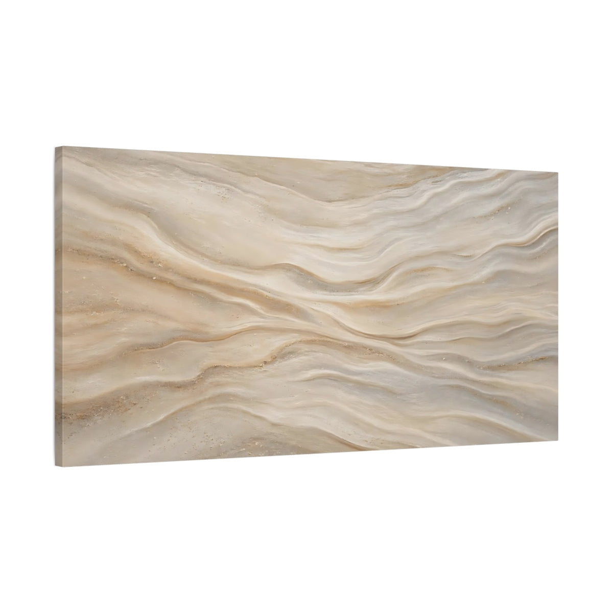 Main Mockup. Nature Sand Waves Beige And Brown shown as stretched canvas wall art