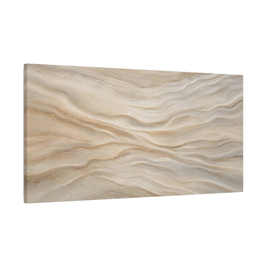 Main Mockup. Nature Sand Waves Beige And Brown shown as stretched canvas wall art