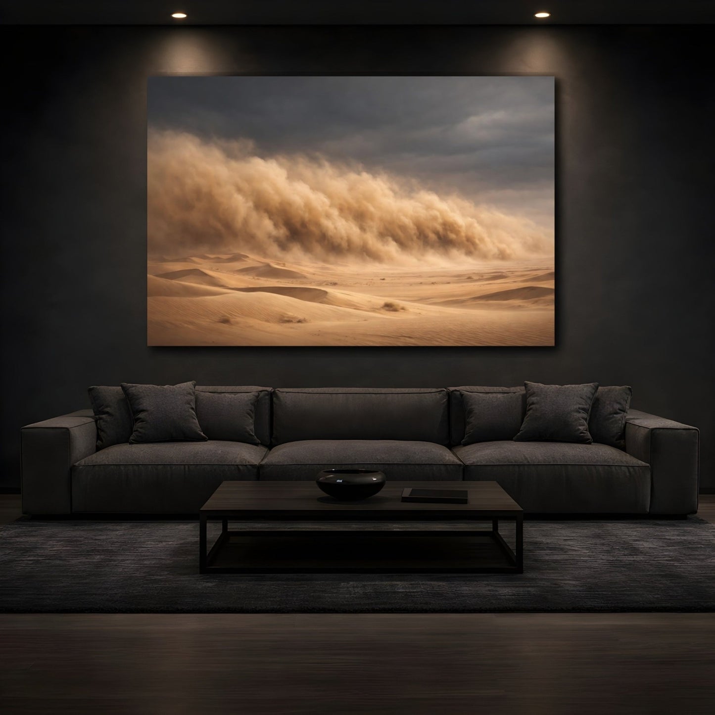 Nature Sandstorm Brown And Dark Grey - Canvas Wall Art Print - YesArtYes