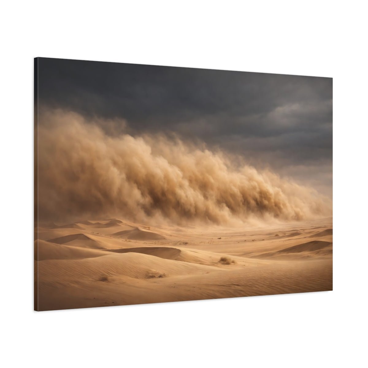 Nature Sandstorm Brown And Dark Grey - Canvas Wall Art Print - YesArtYes