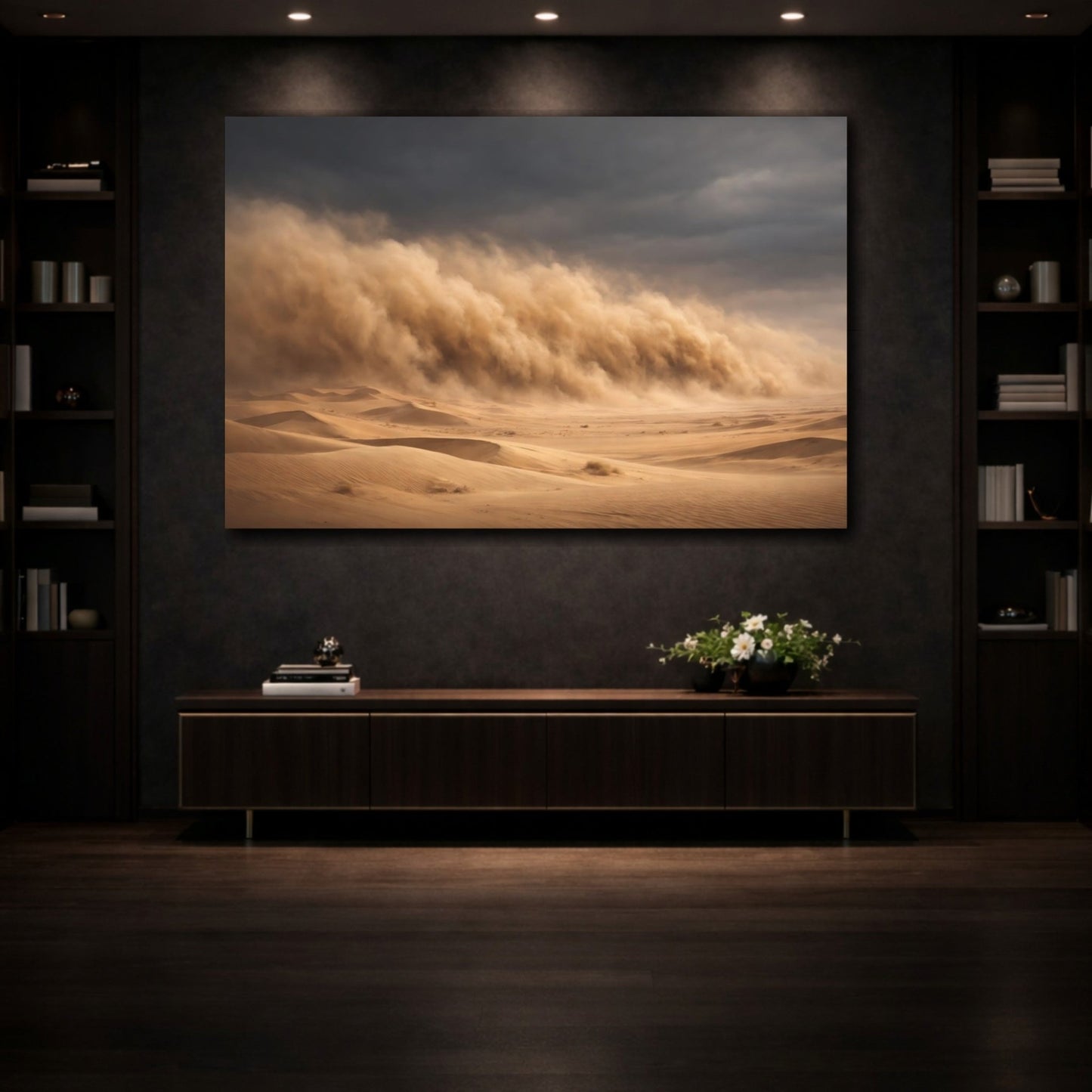 Nature Sandstorm Brown And Dark Grey - Canvas Wall Art Print - YesArtYes