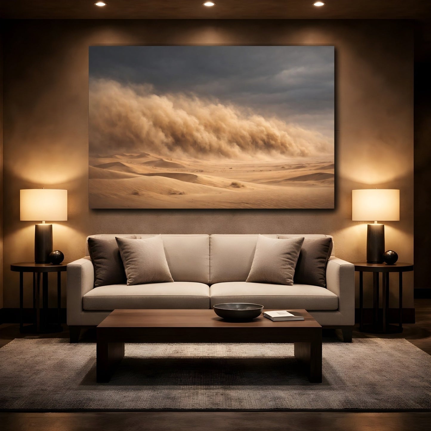 Nature Sandstorm Brown And Dark Grey - Canvas Wall Art Print - YesArtYes