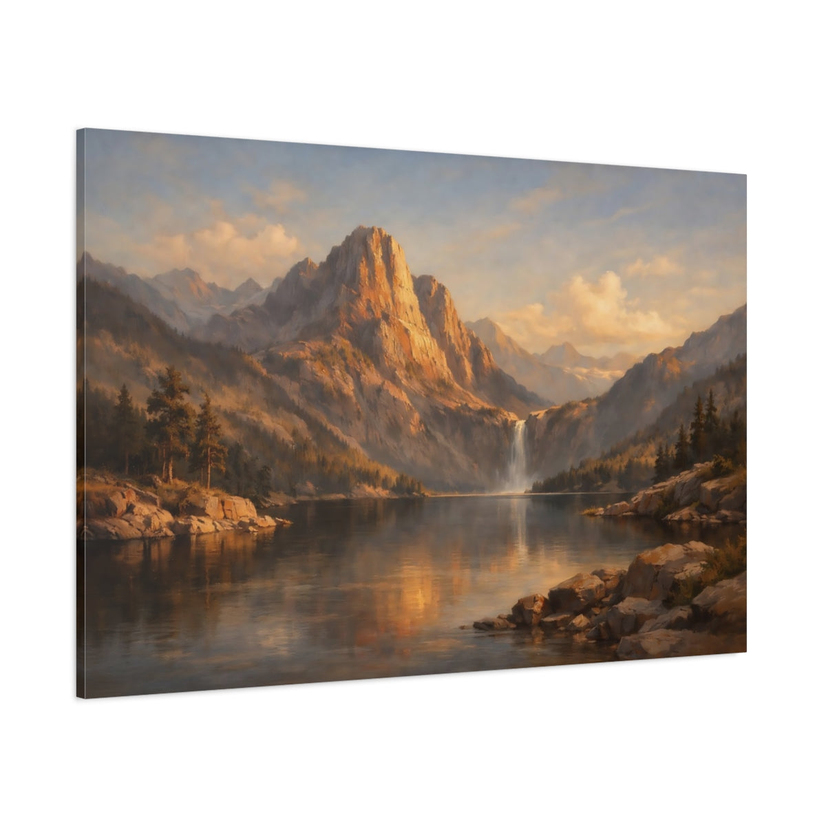 Main Mockup. Nature Scene Hard Shadow Geometry Dramatic shown as stretched canvas wall art