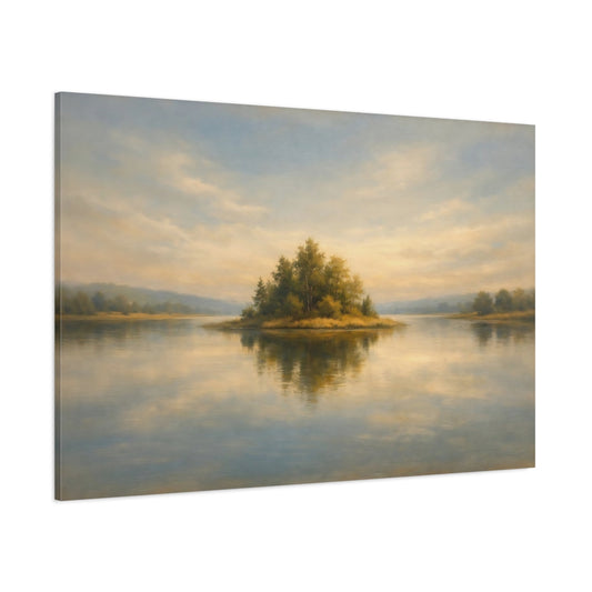 Main Mockup. Nature Scene Soft Horizon Fade Minimal shown as stretched canvas wall art