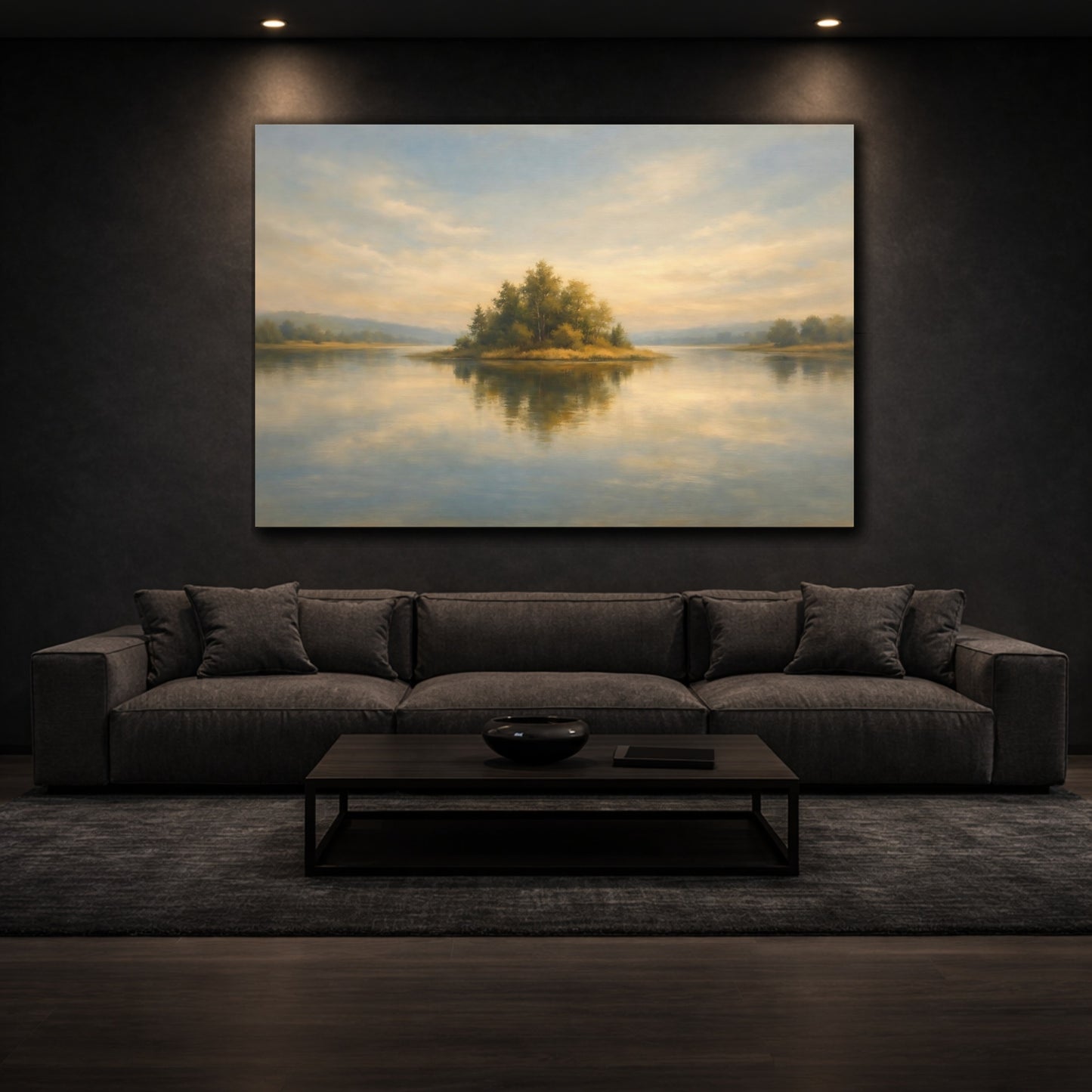 Mockup 2. Nature Scene Soft Horizon Fade Minimal shown as stretched canvas wall art