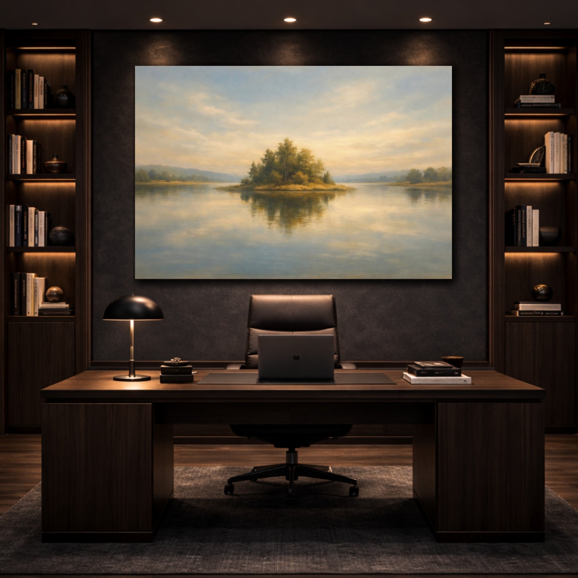 Mockup 4. Nature Scene Soft Horizon Fade Minimal shown as stretched canvas wall art
