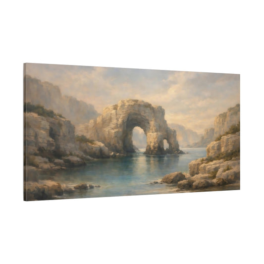 Main Mockup. Nature Sea Arch Coastal Landscape shown as stretched canvas wall art