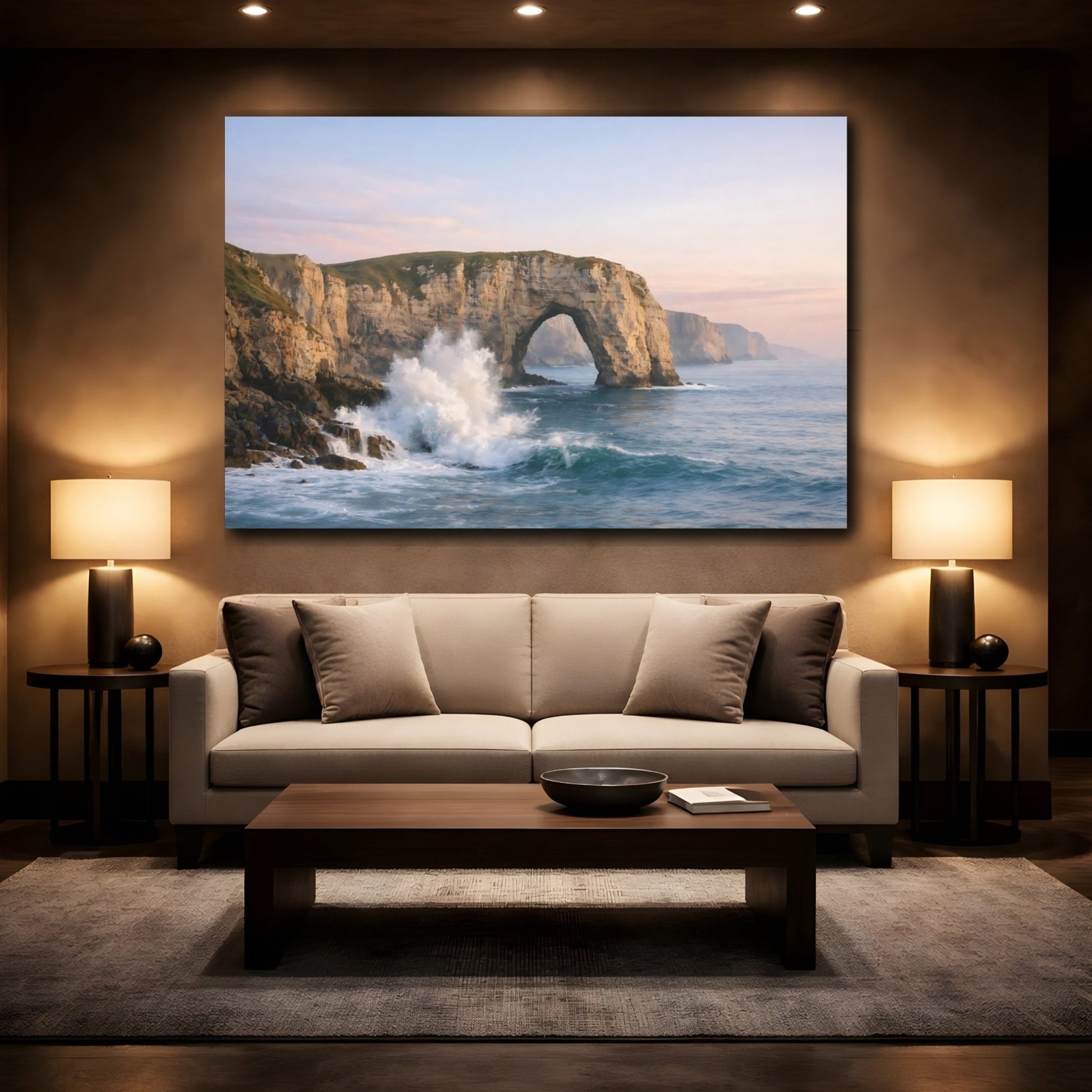 Nature Sea Arch Coastal Landscape - Canvas Wall Art Print - YesArtYes