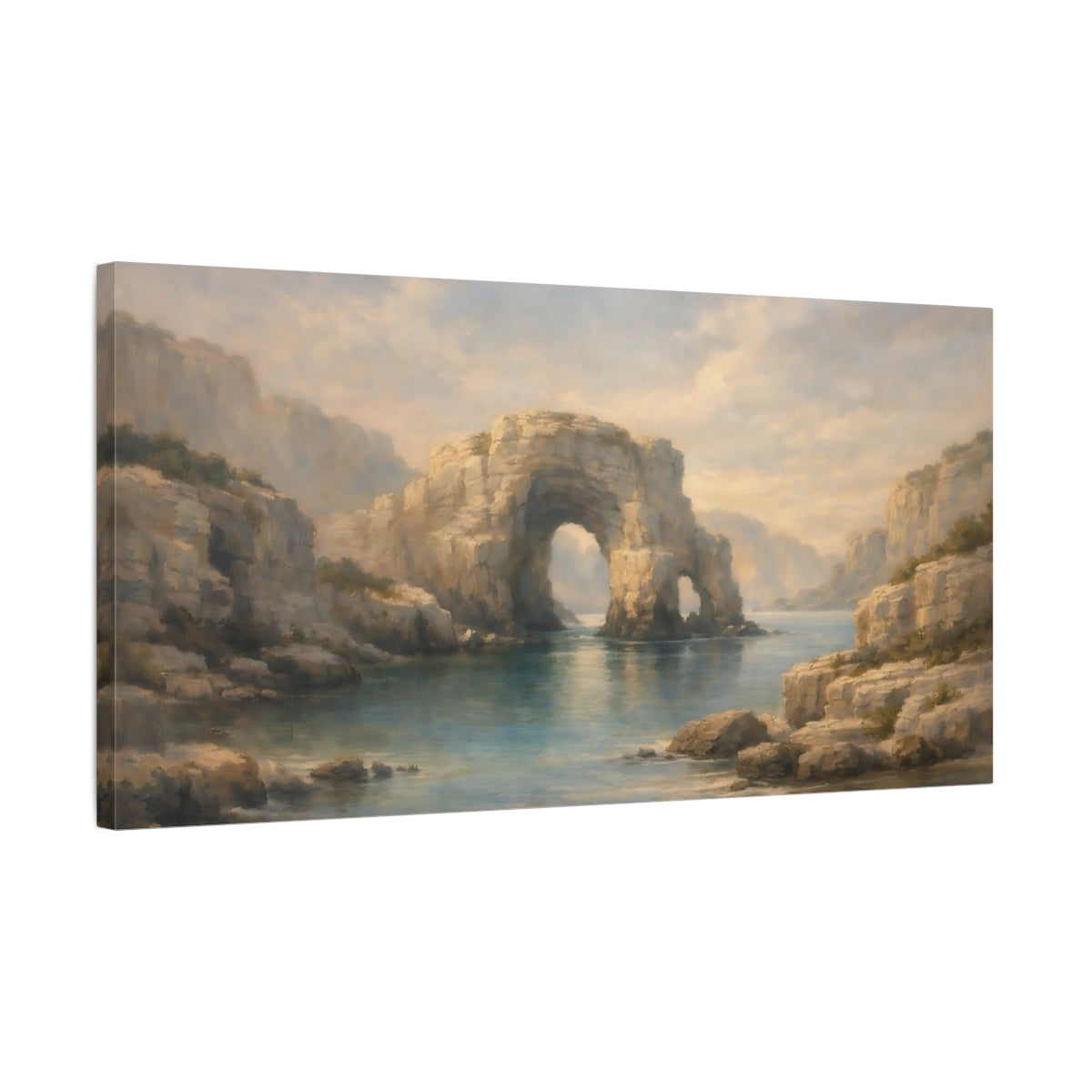 Side Mockup 2. Nature Sea Arch Coastal Landscape shown as stretched canvas wall art