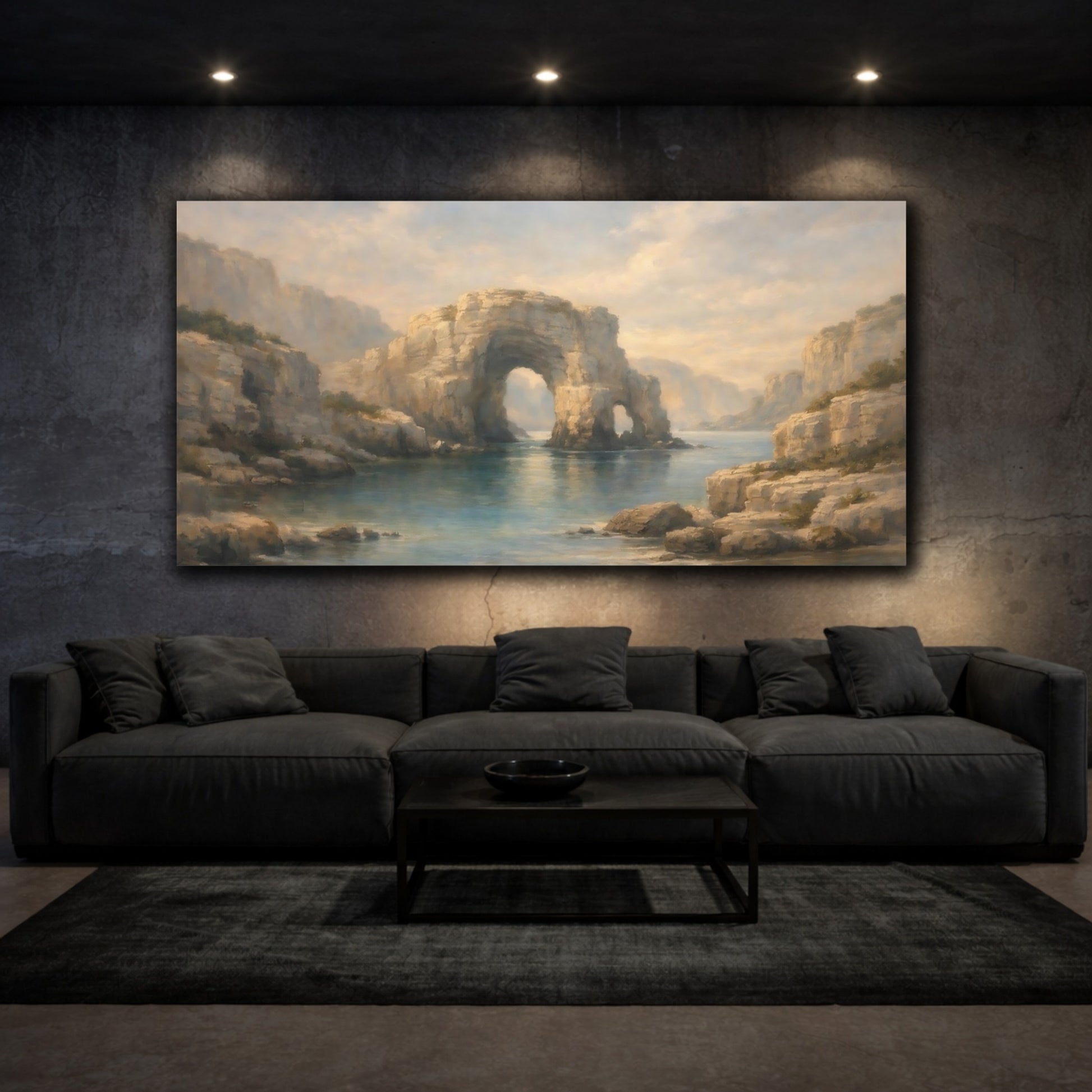 Mockup 2. Nature Sea Arch Coastal Landscape shown as stretched canvas wall art