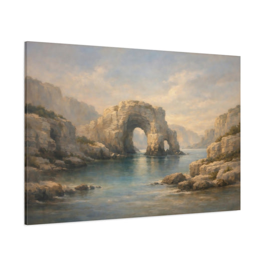 Main Mockup. Nature Sea Arch Coastal Seascape shown as stretched canvas wall art