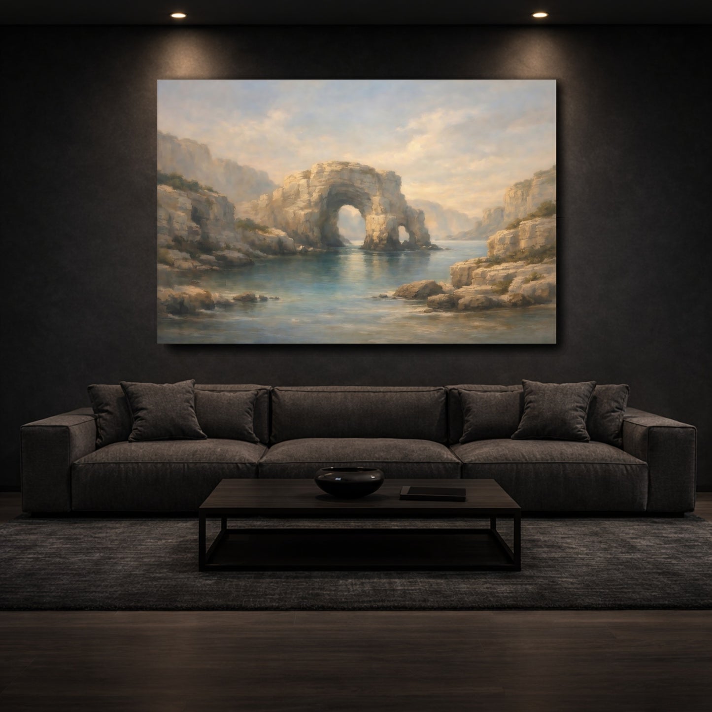 Mockup 2. Nature Sea Arch Coastal Seascape shown as stretched canvas wall art