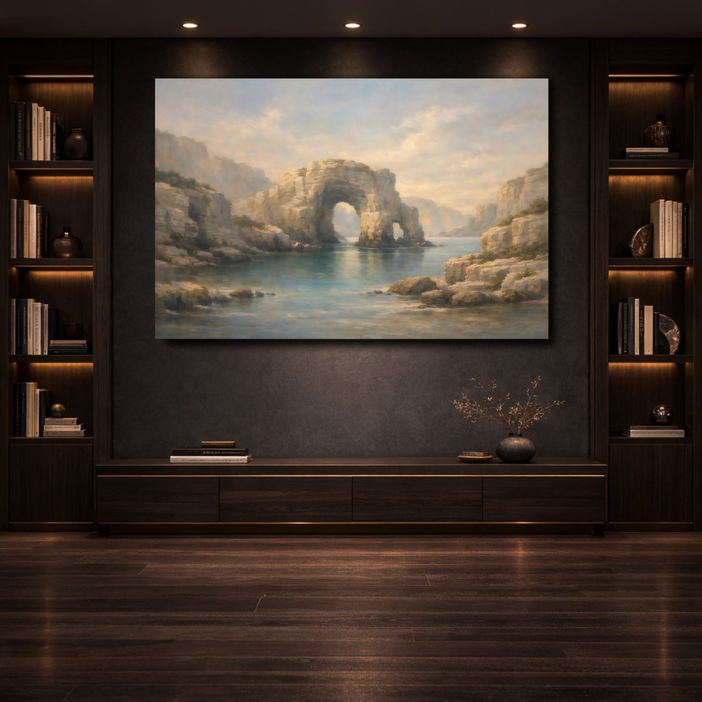 Mockup 3. Nature Sea Arch Coastal Seascape shown as stretched canvas wall art