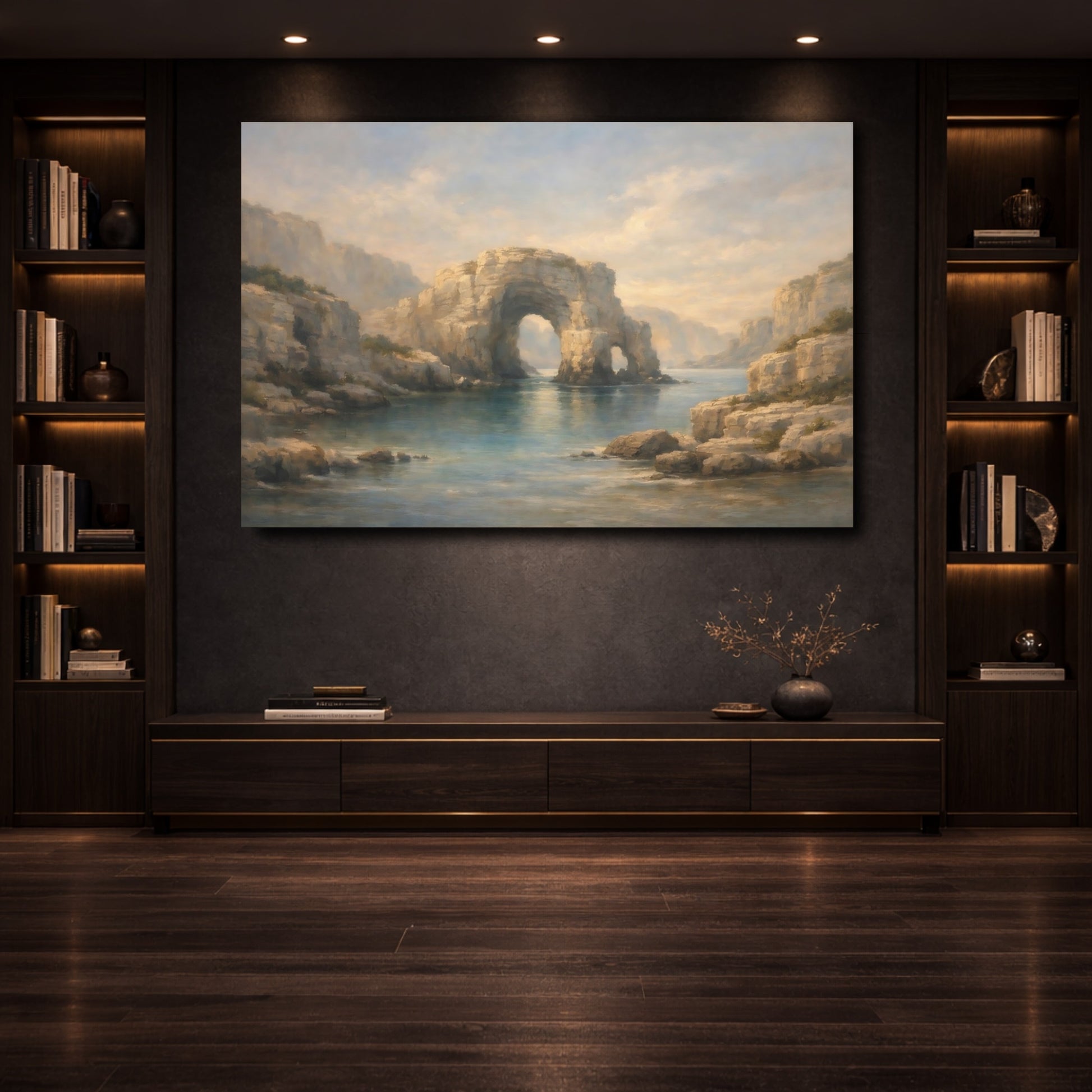 Mockup 3. Nature Sea Arch Coastal Seascape shown as stretched canvas wall art