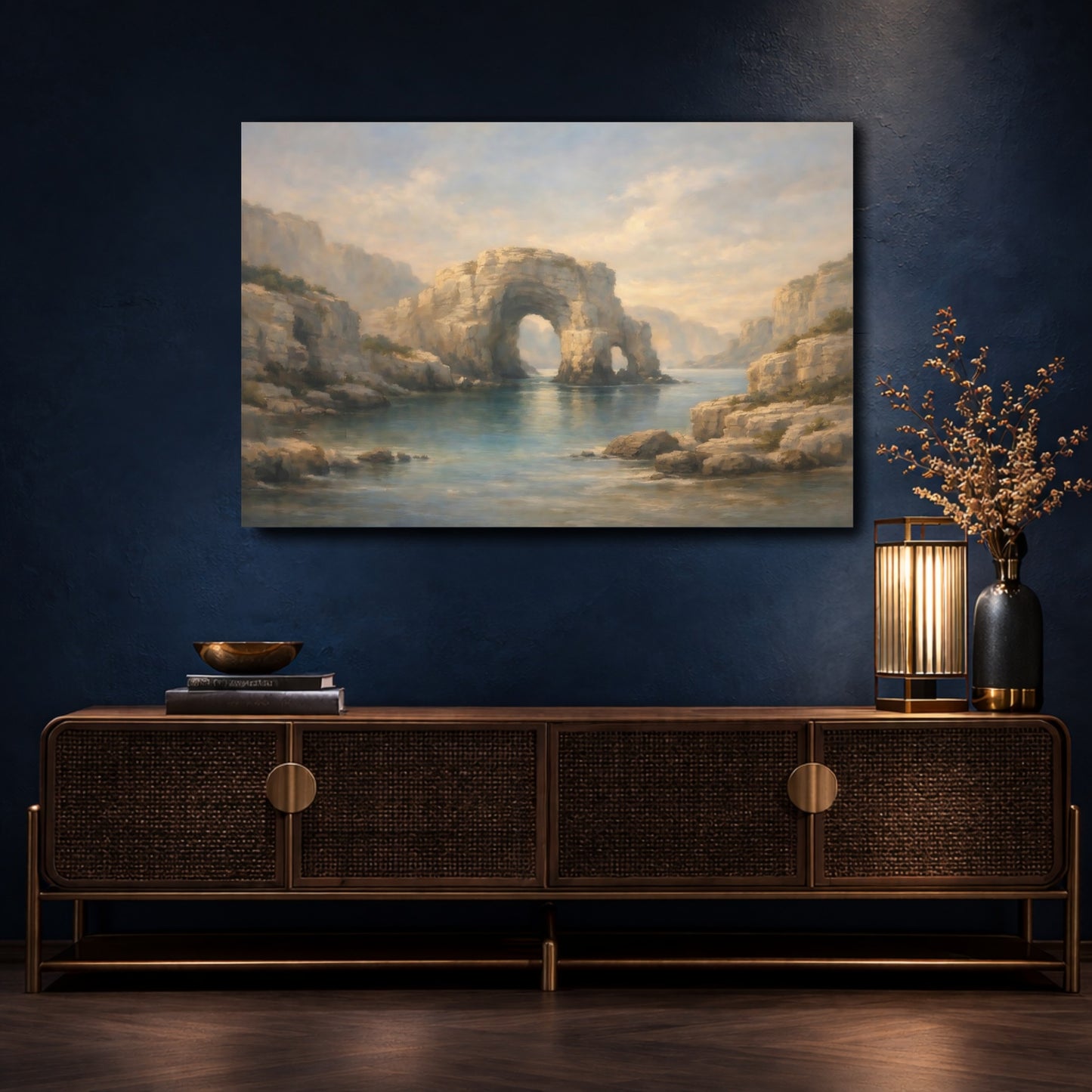 Mockup 4. Nature Sea Arch Coastal Seascape shown as stretched canvas wall art