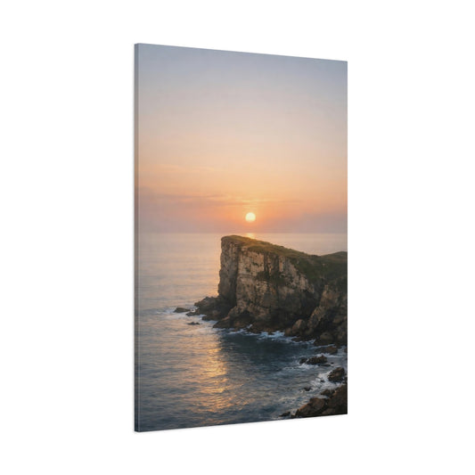 Nature Sea Cliff Coastal Sunset shown as stretched canvas wall art