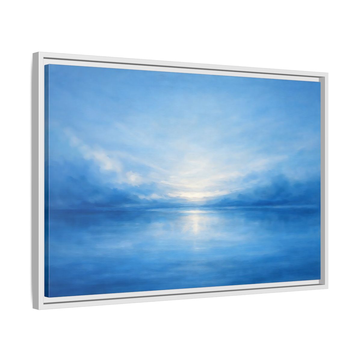 Side Mockup 10. Nature Seascape Blue Seascape shown as stretched canvas wall art