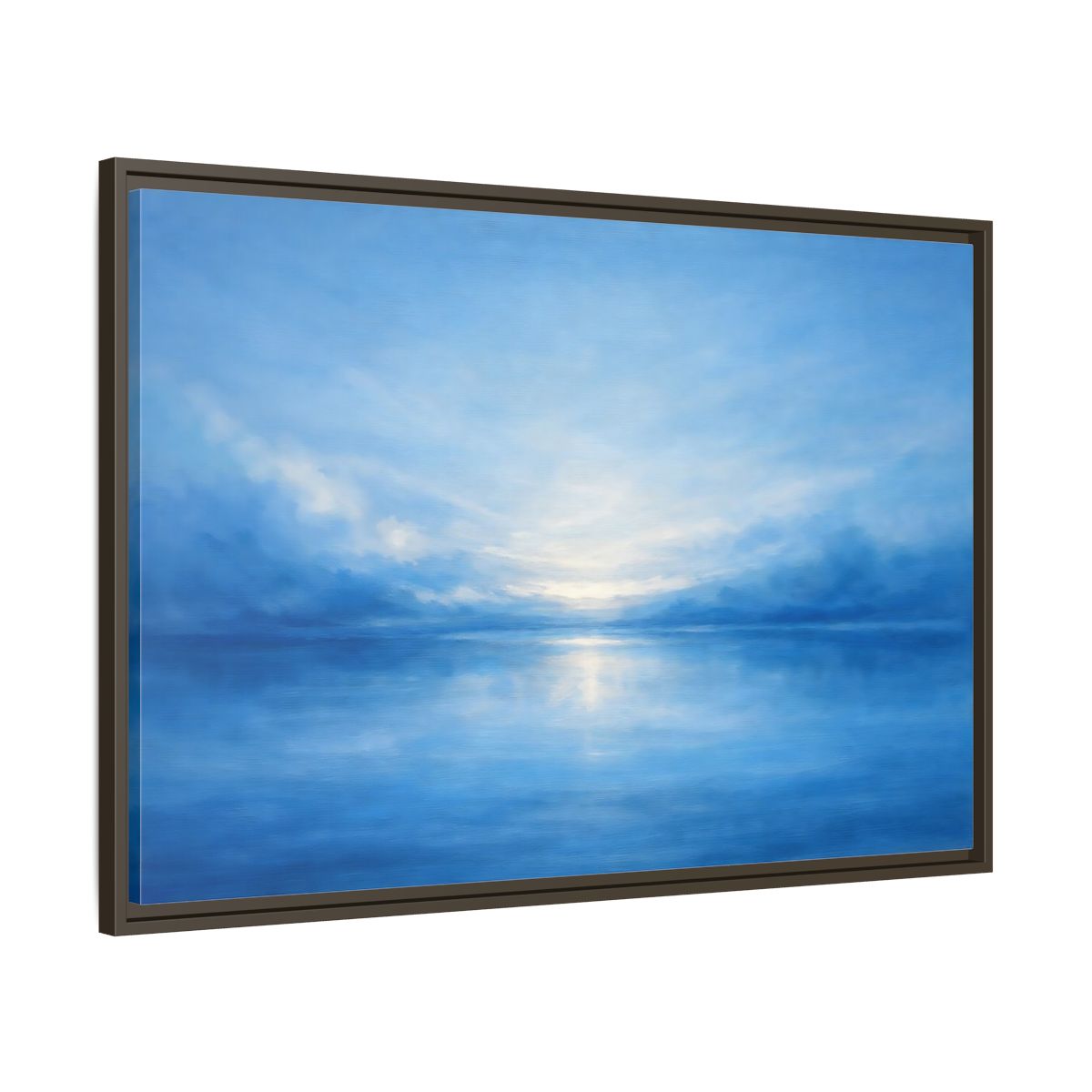 Side Mockup 9. Nature Seascape Blue Seascape shown as stretched canvas wall art