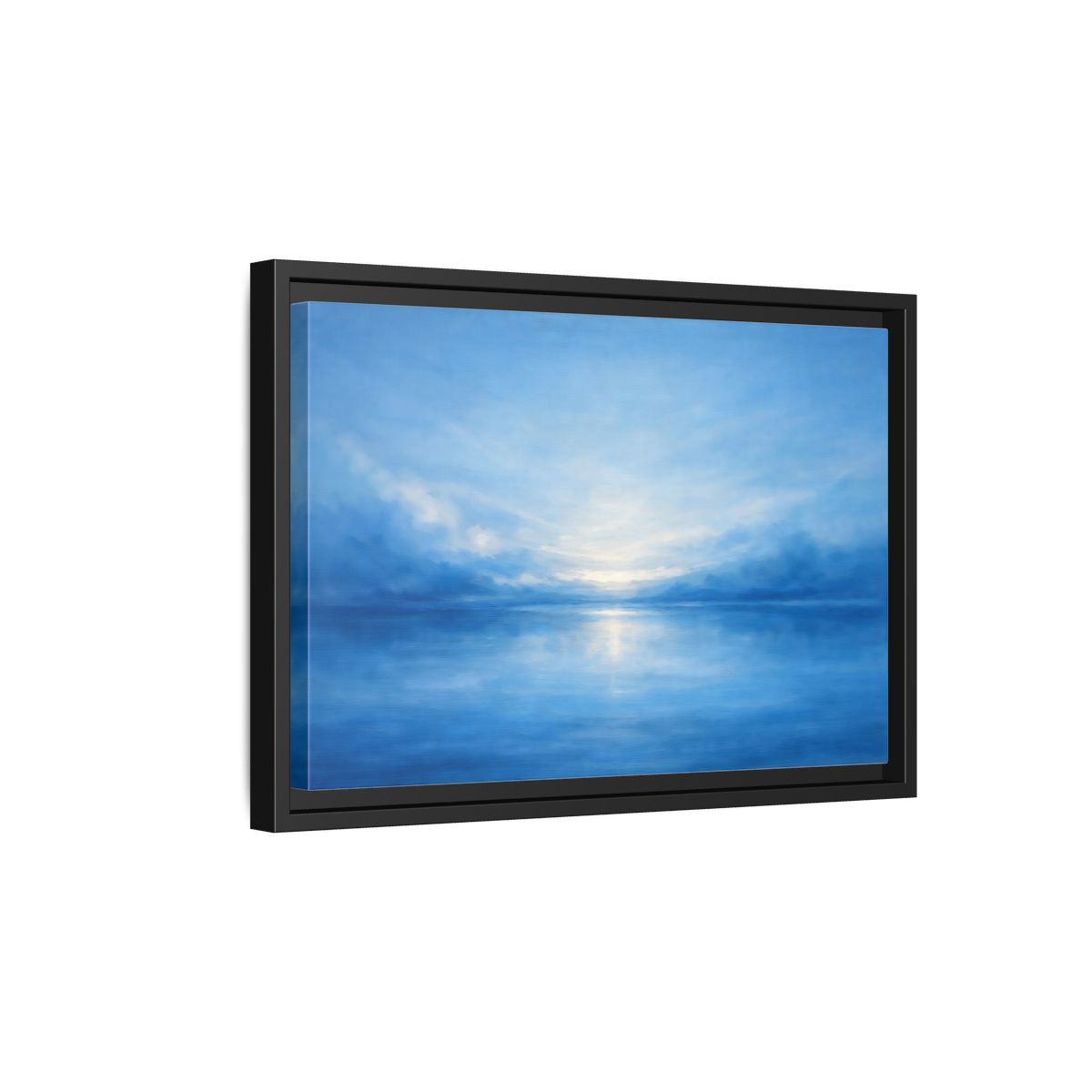 Side Mockup 6. Nature Seascape Blue Seascape shown as stretched canvas wall art