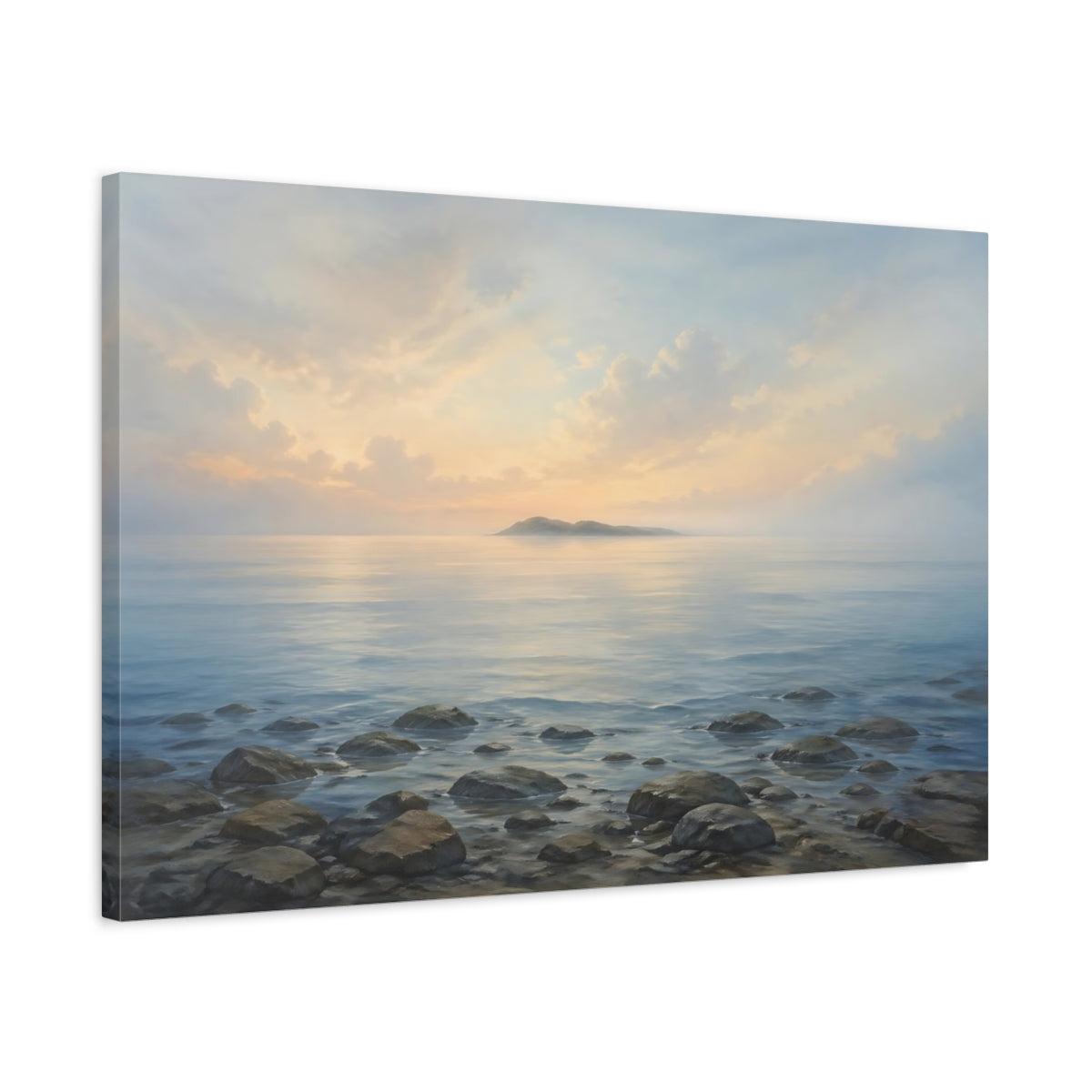 Side Mockup 2. Nature Seascape Coastal Landscape shown as stretched canvas wall art