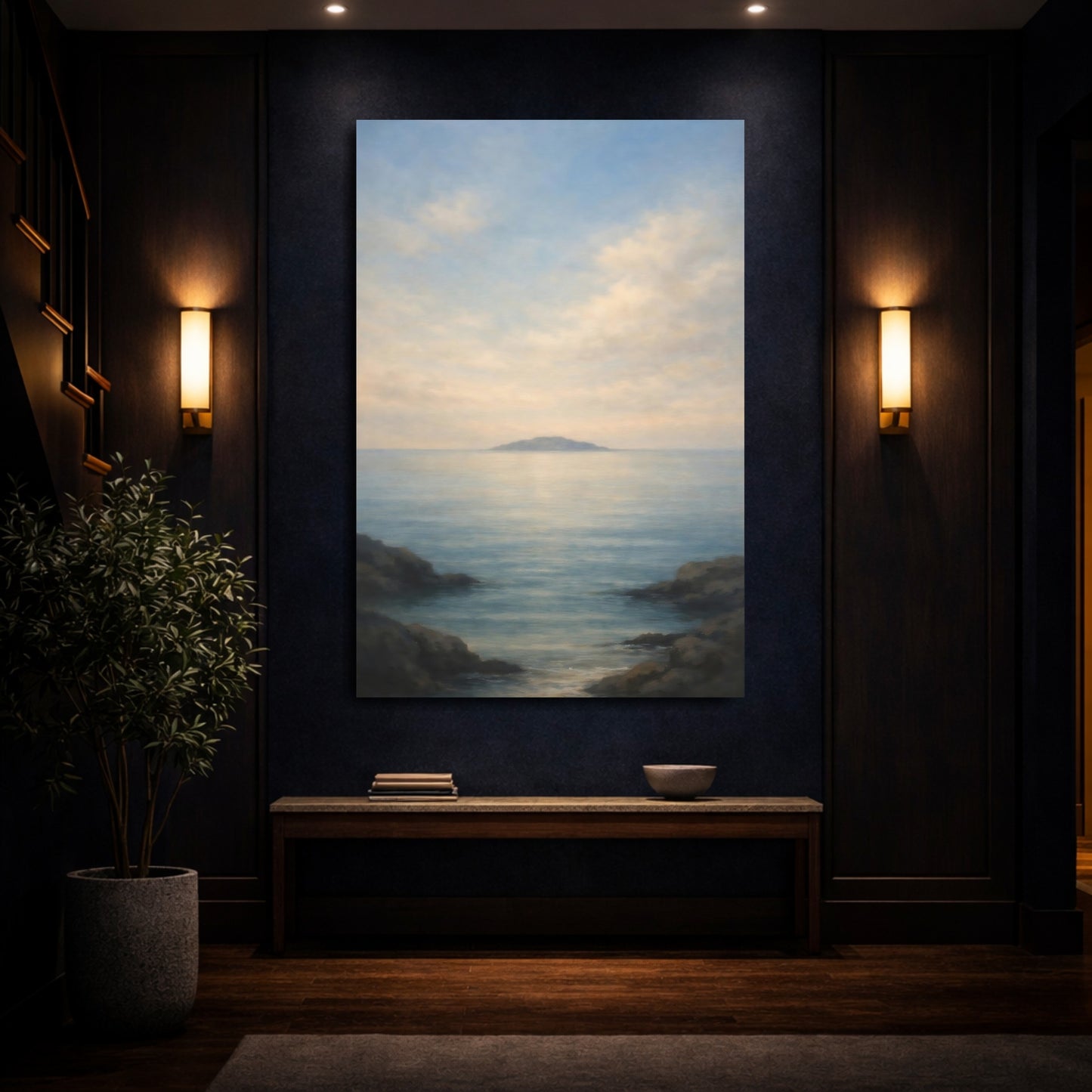 Mockup 3. Nature Seascape Coastal Landscape shown as stretched canvas wall art