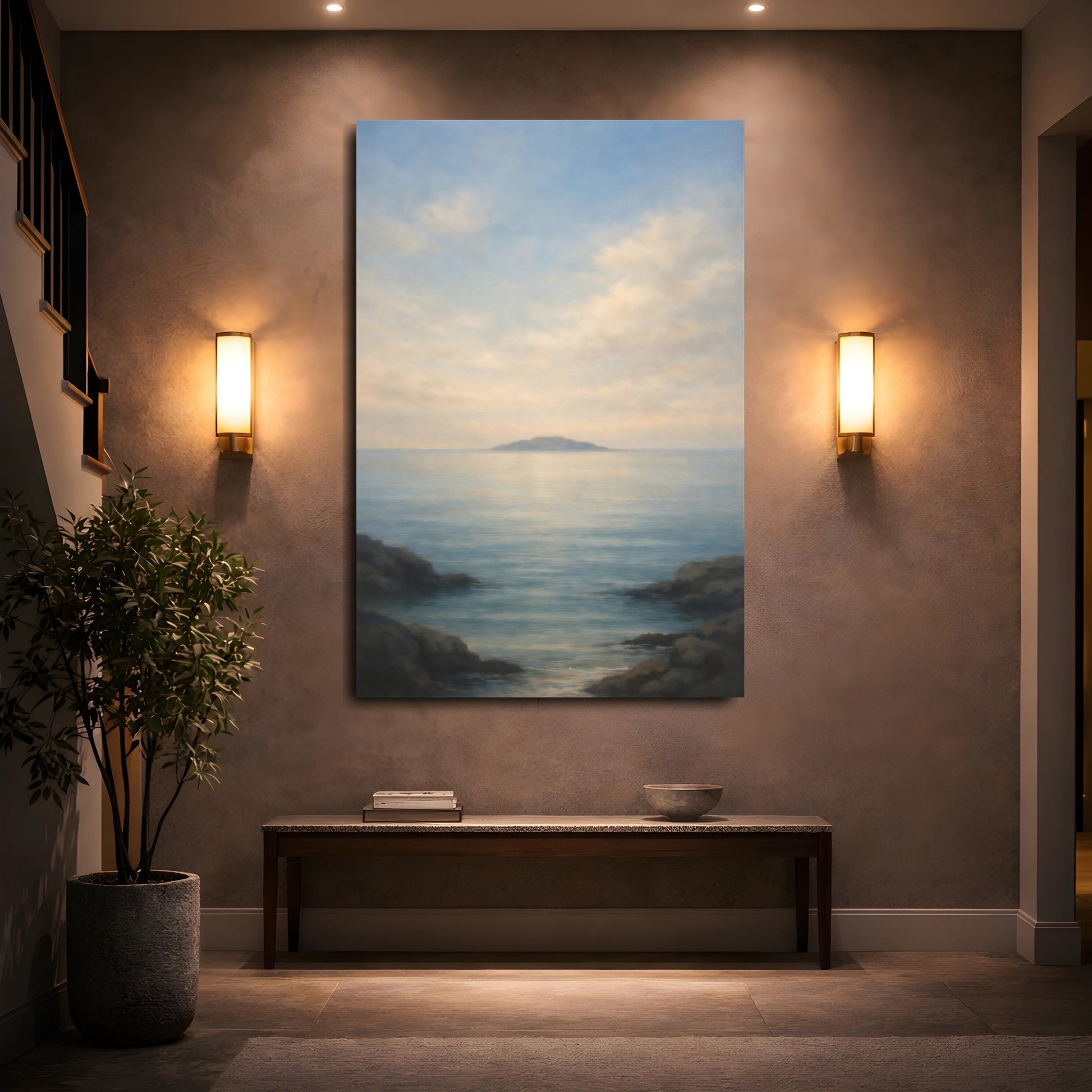 Mockup 4. Nature Seascape Coastal Landscape shown as stretched canvas wall art