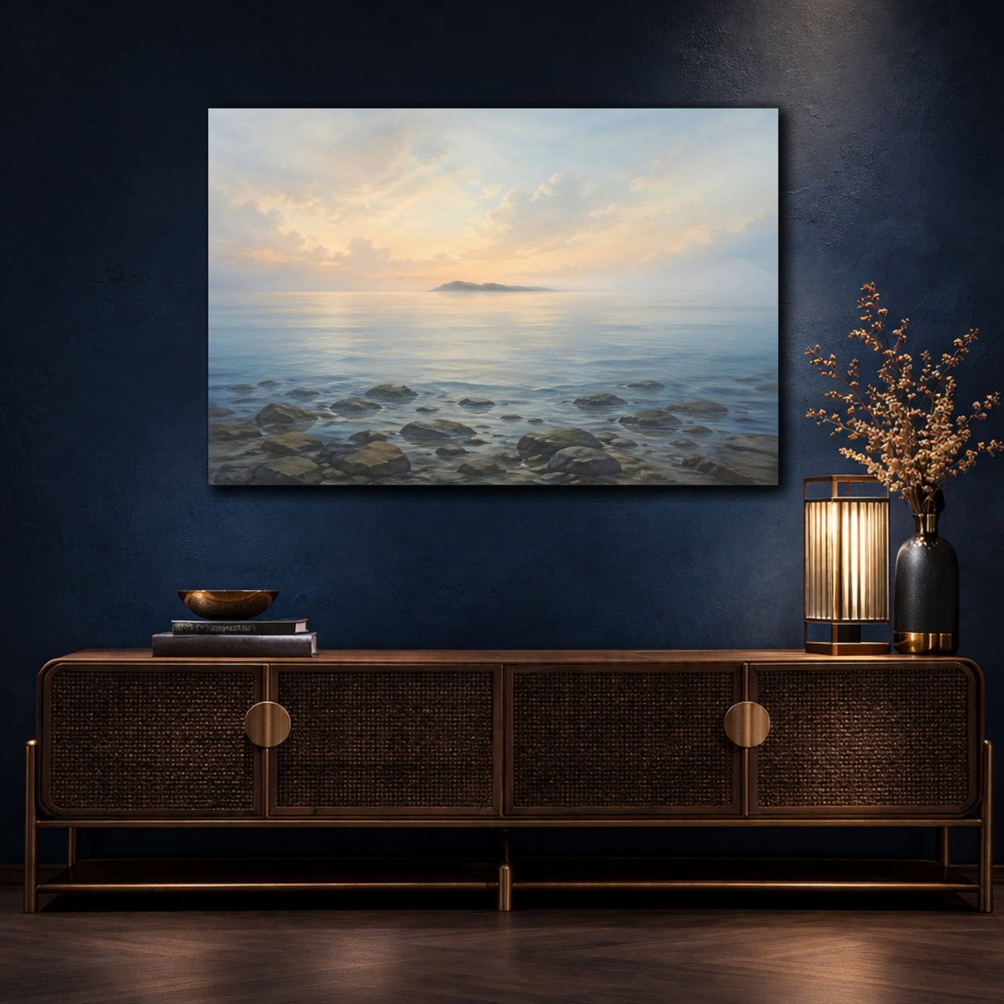 Mockup 4. Nature Seascape Coastal Landscape shown as stretched canvas wall art