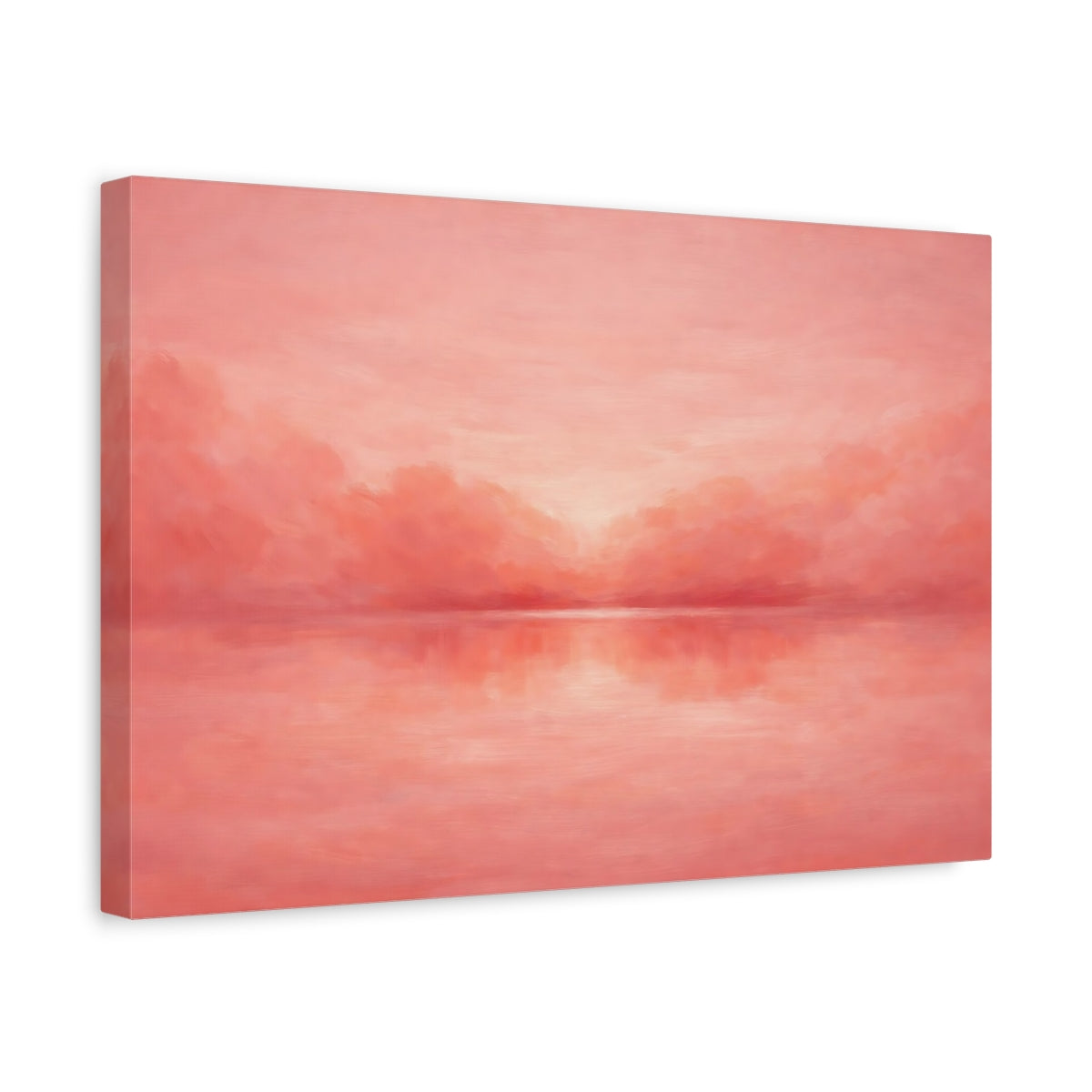 Side Mockup 4. Nature Seascape Horizon Pink Seascape shown as stretched canvas wall art