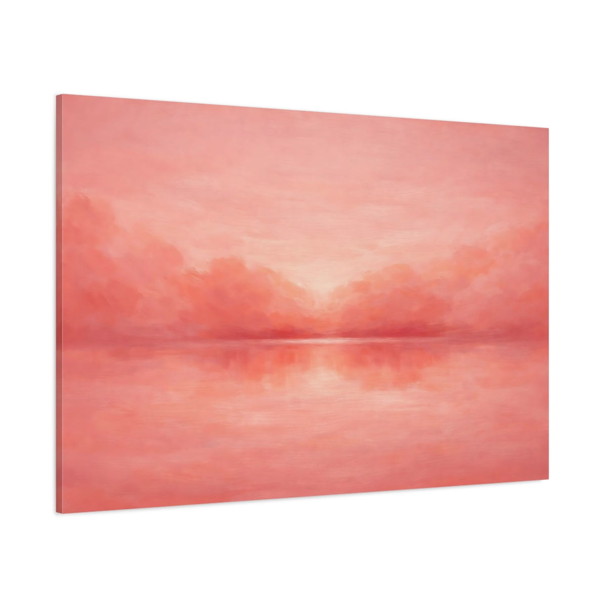 Main Mockup. Nature Seascape Horizon Pink Seascape shown as stretched canvas wall art