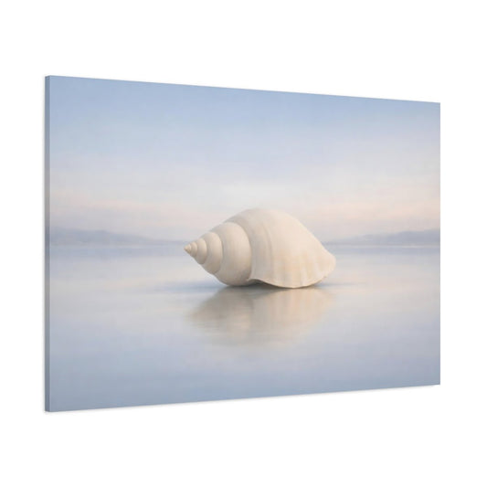 Nature Seashell Pale Blue - Canvas Wall Art Print - YesArtYes