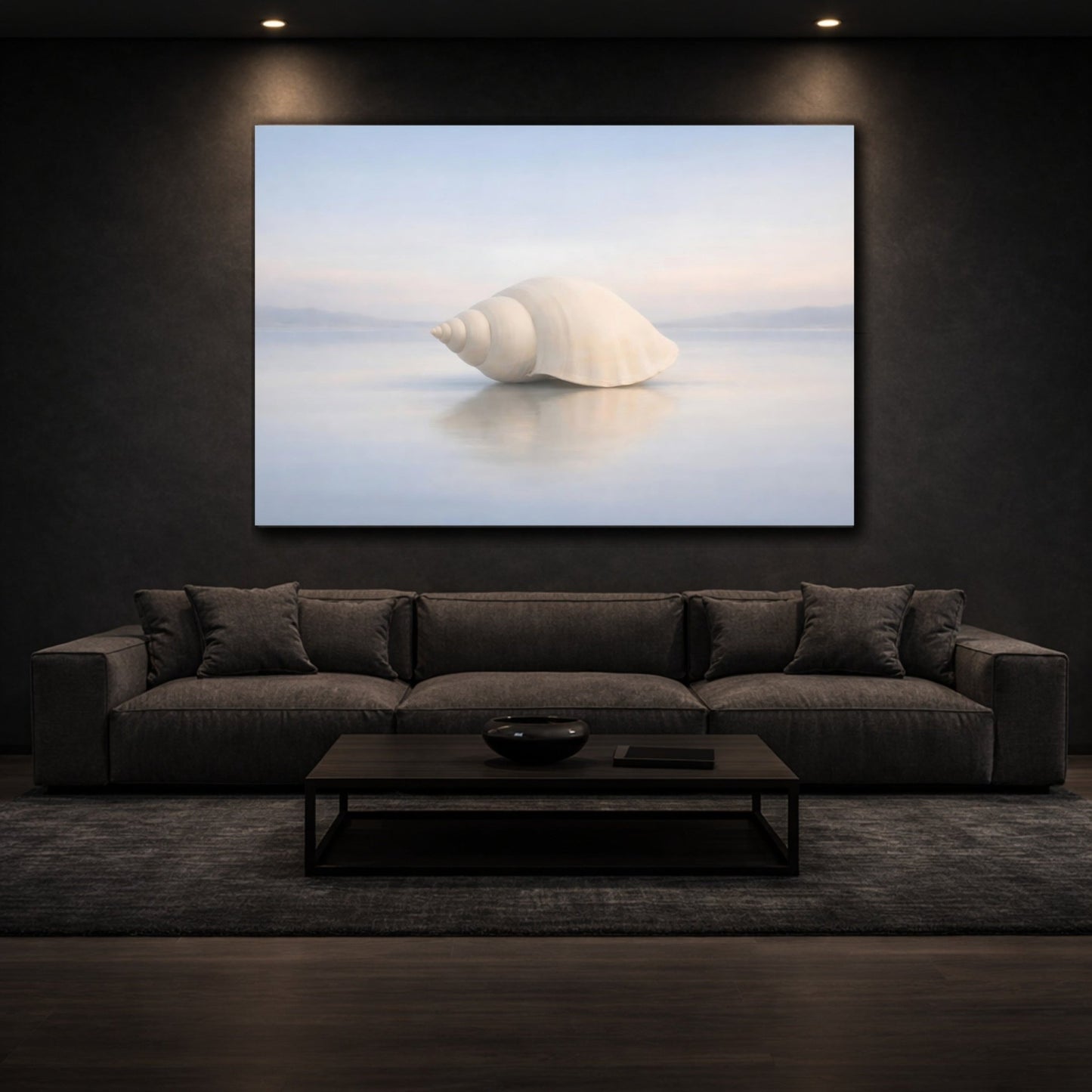 Nature Seashell Pale Blue - Canvas Wall Art Print - YesArtYes