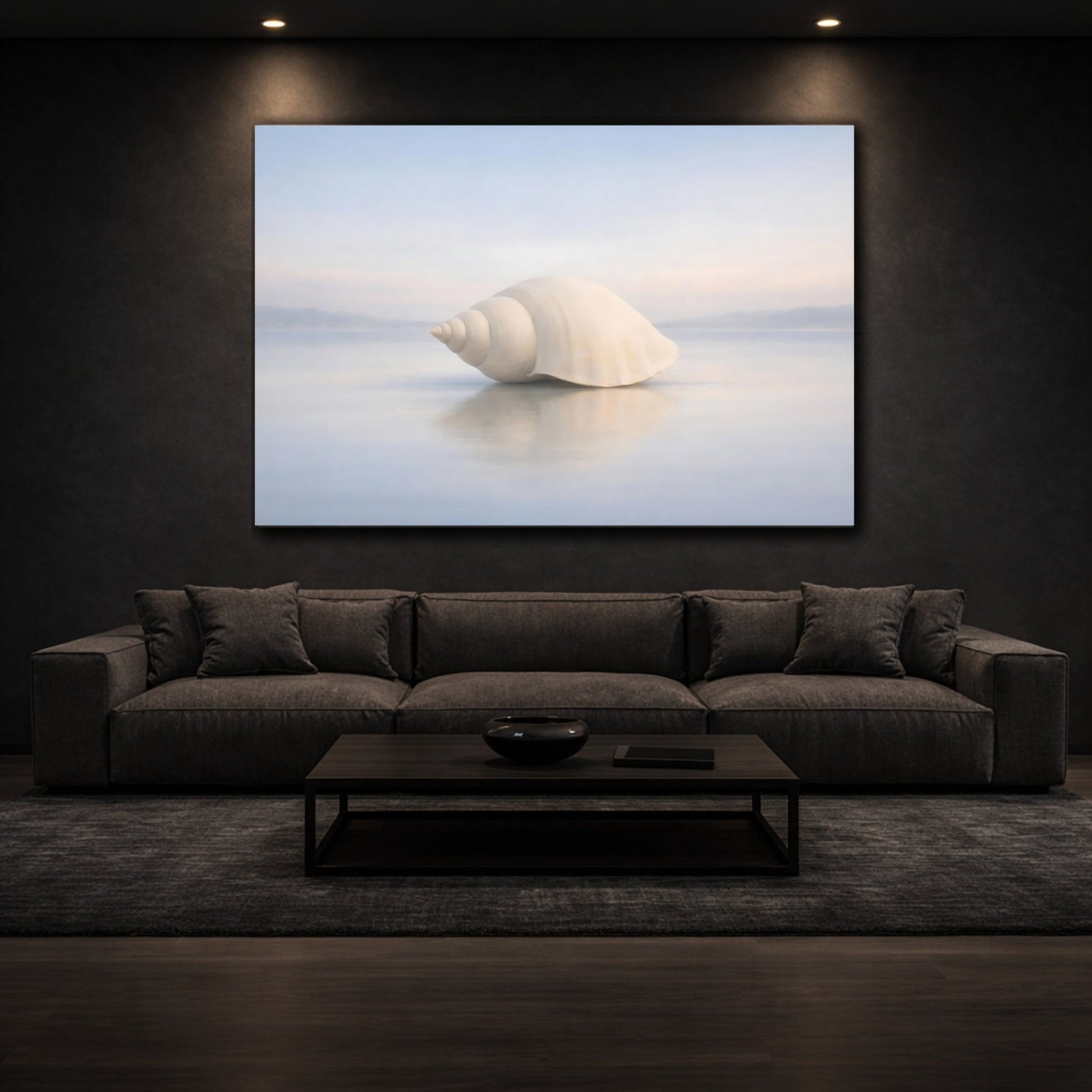 Nature Seashell Pale Blue - Canvas Wall Art Print - YesArtYes