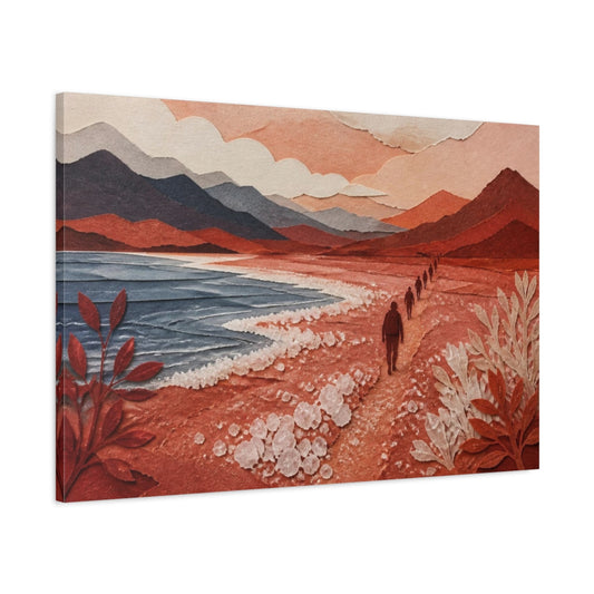 Main Mockup. Nature Shoreline Walk shown as canvas print